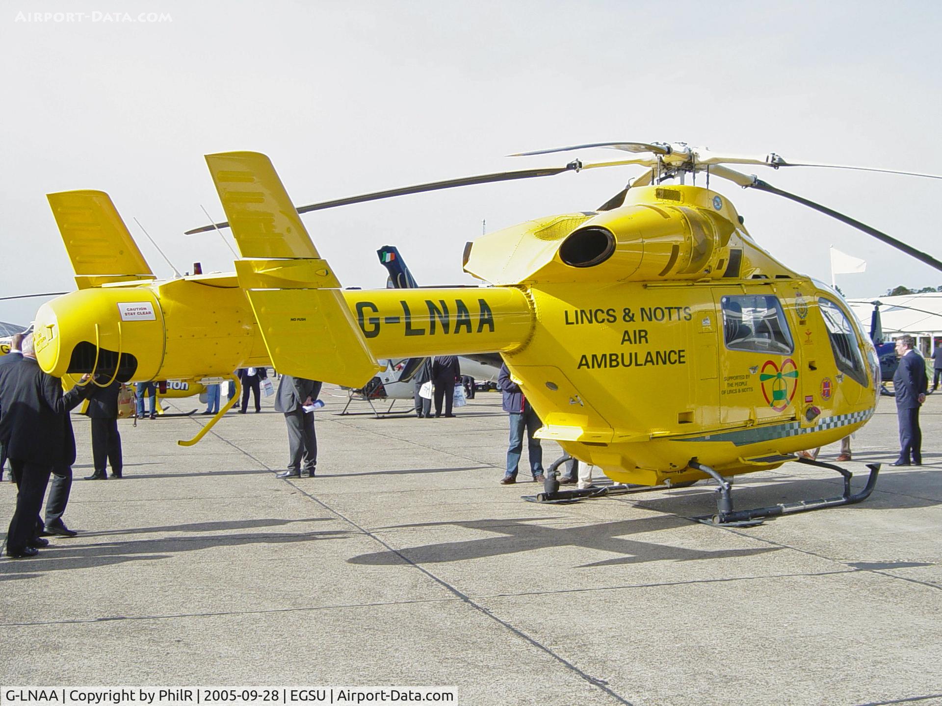 G-LNAA, 2000 McDonnell Douglas MD-900 Explorer C/N 900-00074, Lincs & Notts Air Ambulance McDonnell Douglas MD-900 Duxford