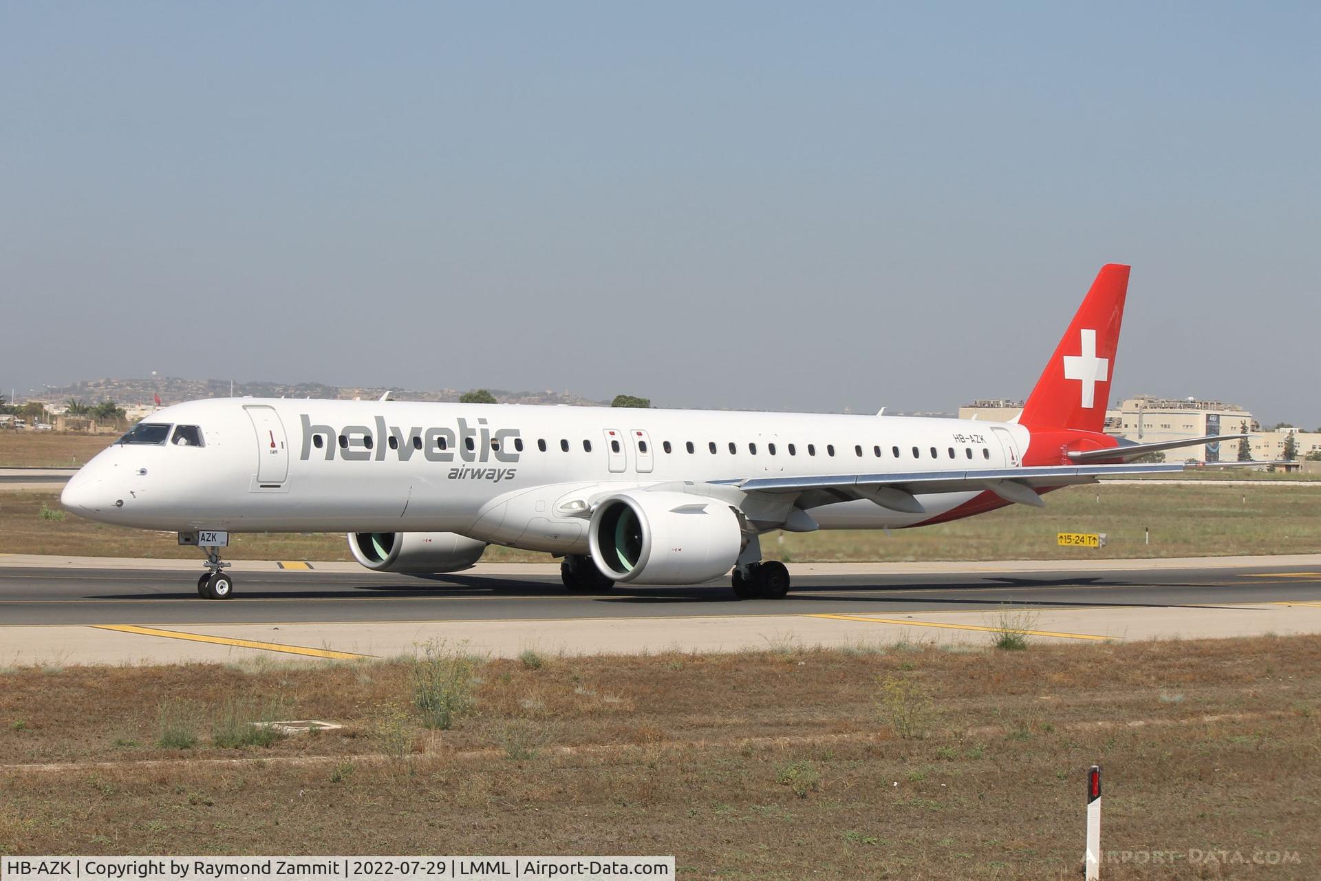HB-AZK, 2021 Embraer E195-E2 (ERJ-190-400STD) C/N 19020058, Embraer 195 HB-AZK Helvetic Airways