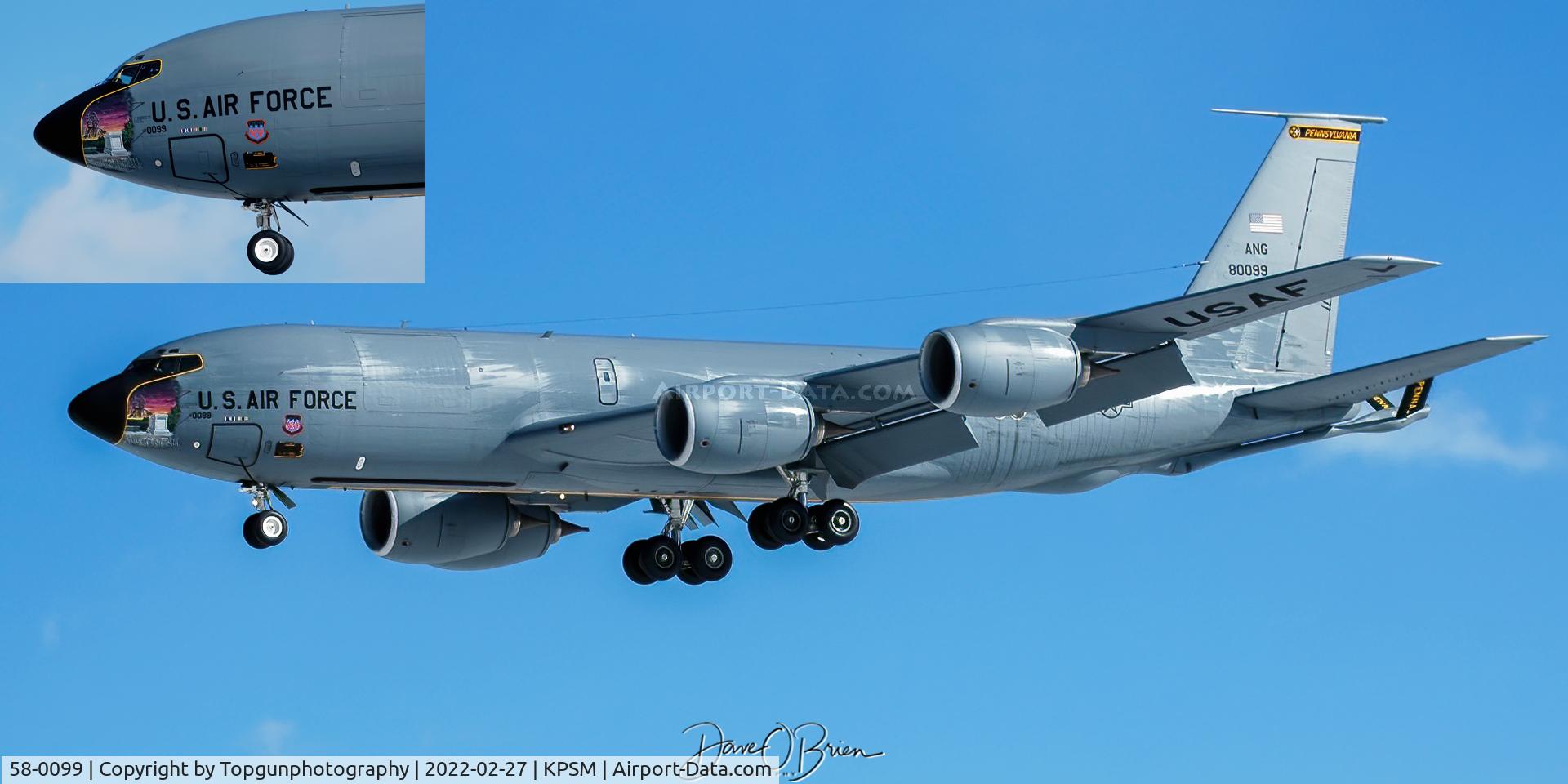 58-0099, 1958 Boeing KC-135T Stratotanker C/N 17844, PA ANG with Tomb of the Unknown Soldier for nose art.