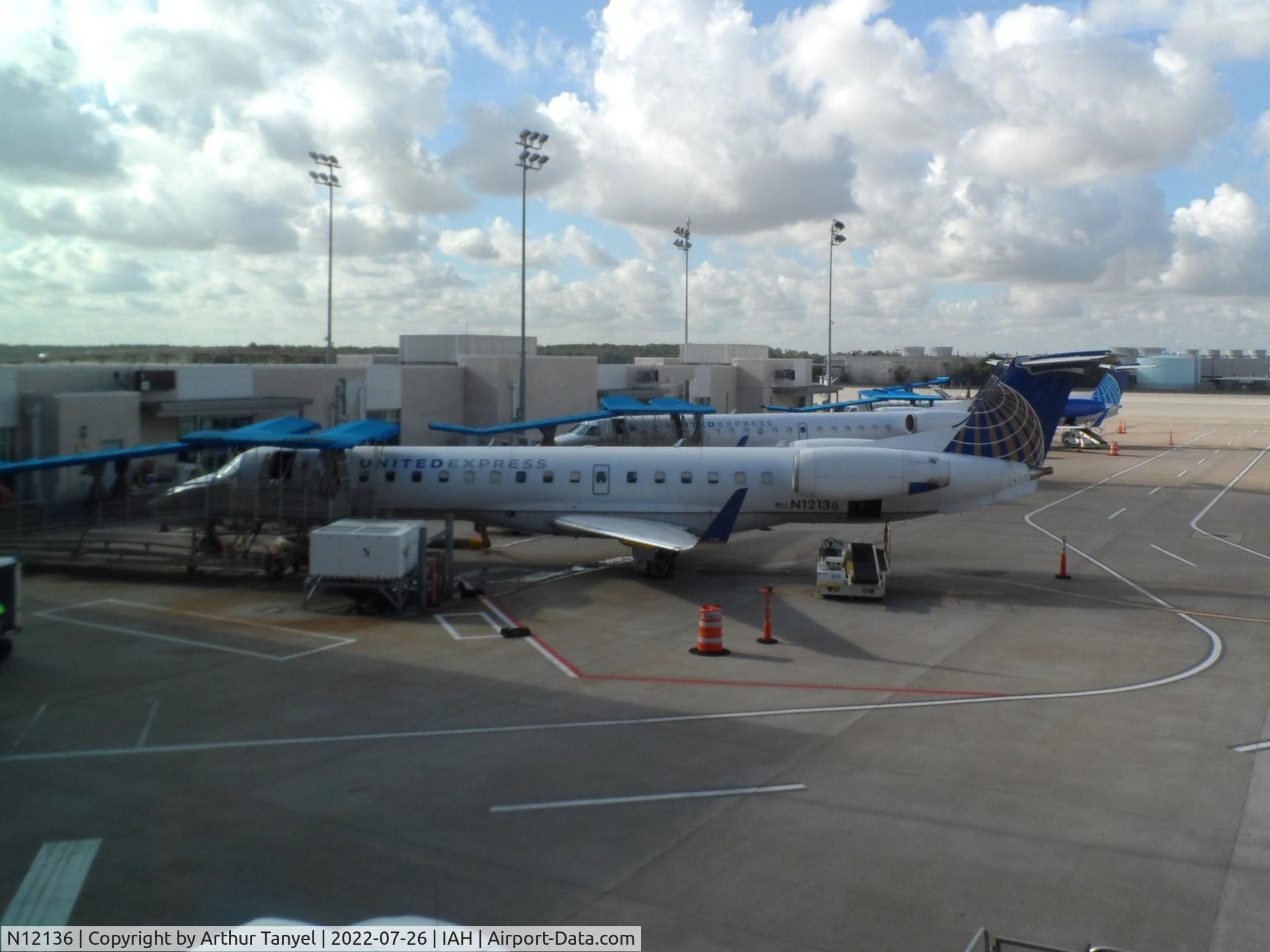 N12136, 2003 Embraer ERJ-145XR (EMB-145XR) C/N 145719, At the gate at IAH