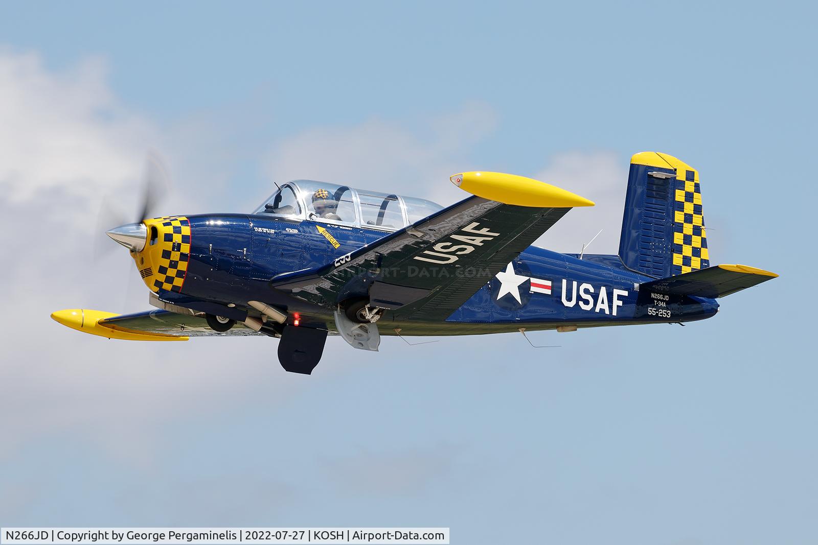 N266JD, Beech T-34A Mentor Mentor C/N G-810, Departing runway 27.