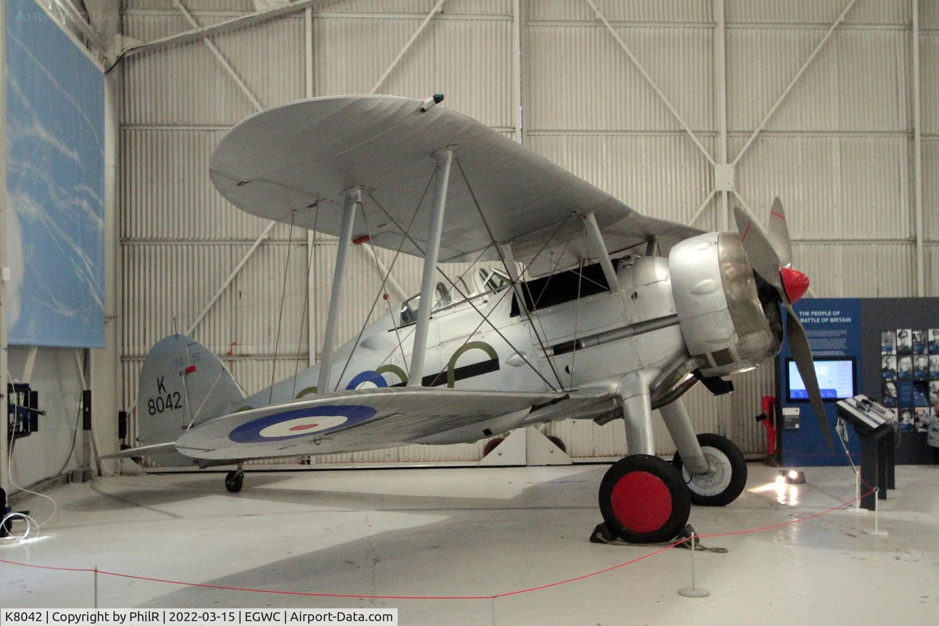 K8042, Gloster Gladiator Mk1 C/N Not found K8042, K8042 1937 Gloster Gladiator Mk.I Cosford Aerospace Museum