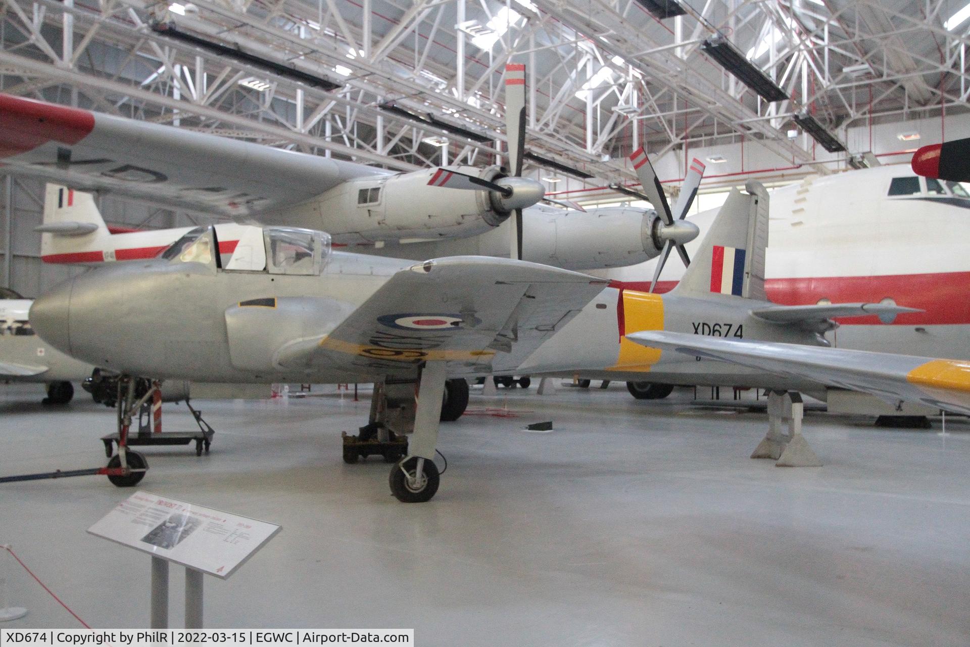 XD674, 1955 Hunting Percival P-84 Jet Provost T.1 C/N PAC/84/001, XD674 1955 Hunting Provost T2 Cosford Aerospace Museum