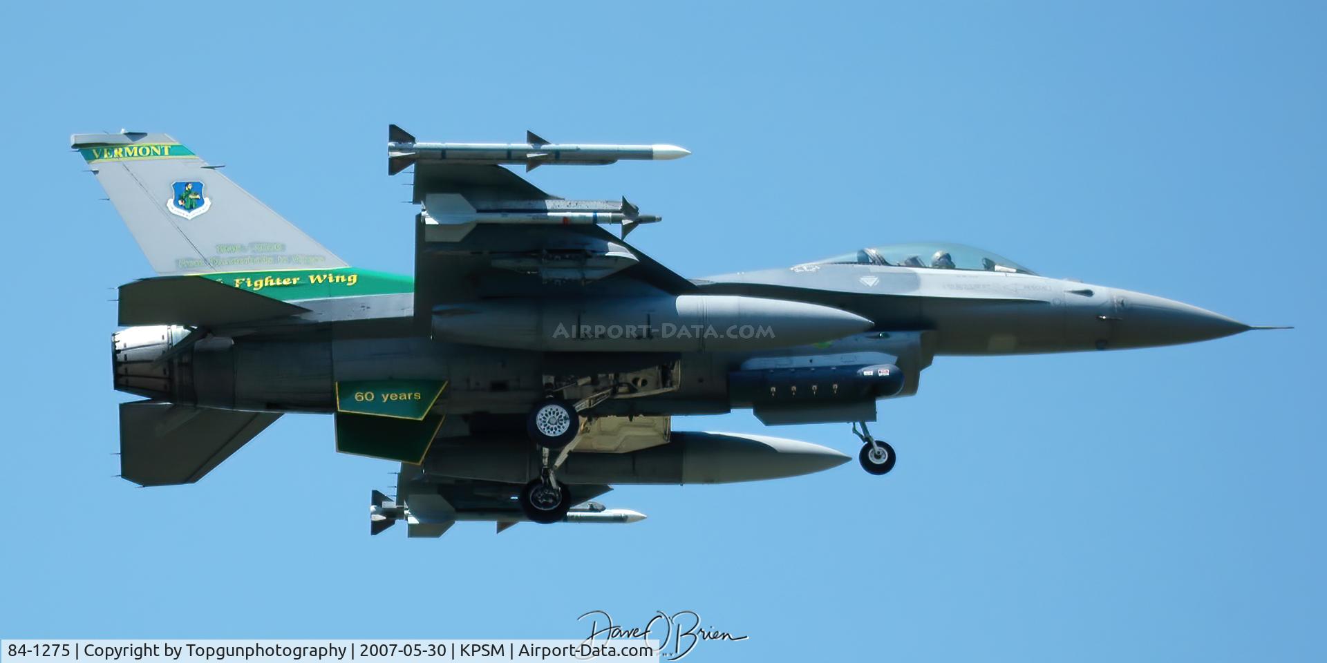 84-1275, 1984 General Dynamics F-16C Fighting Falcon C/N 5C-112, 158th FW Jet with 60th Anniversary paint scheme