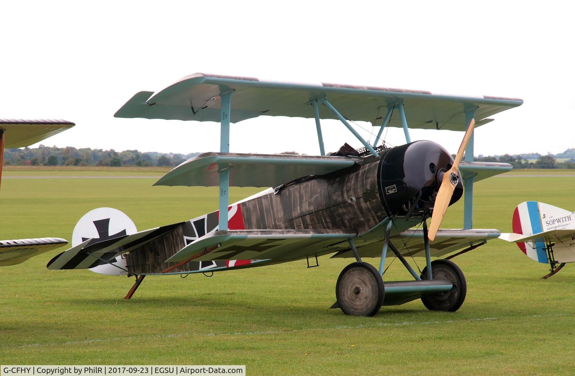 G-CFHY, 2010 Fokker Dr.1 Triplane Replica C/N PFA 238-14408, G-CFHY 2010 Fokker DR 1 Replica BoB Air Show Duxford