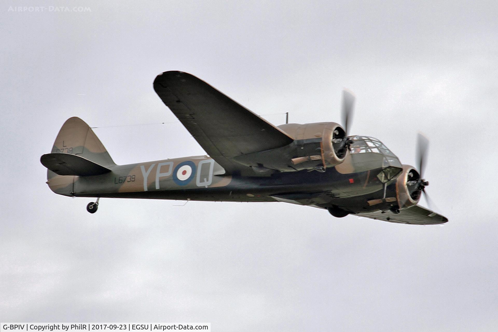 G-BPIV, 1943 Bristol 149 Bolingbroke Mk.IVT C/N 10201, L6739 (G-BPIV) 1943 Bristol Bolingbroke (Blenheim l) RAF BoB Air Show Duxfor