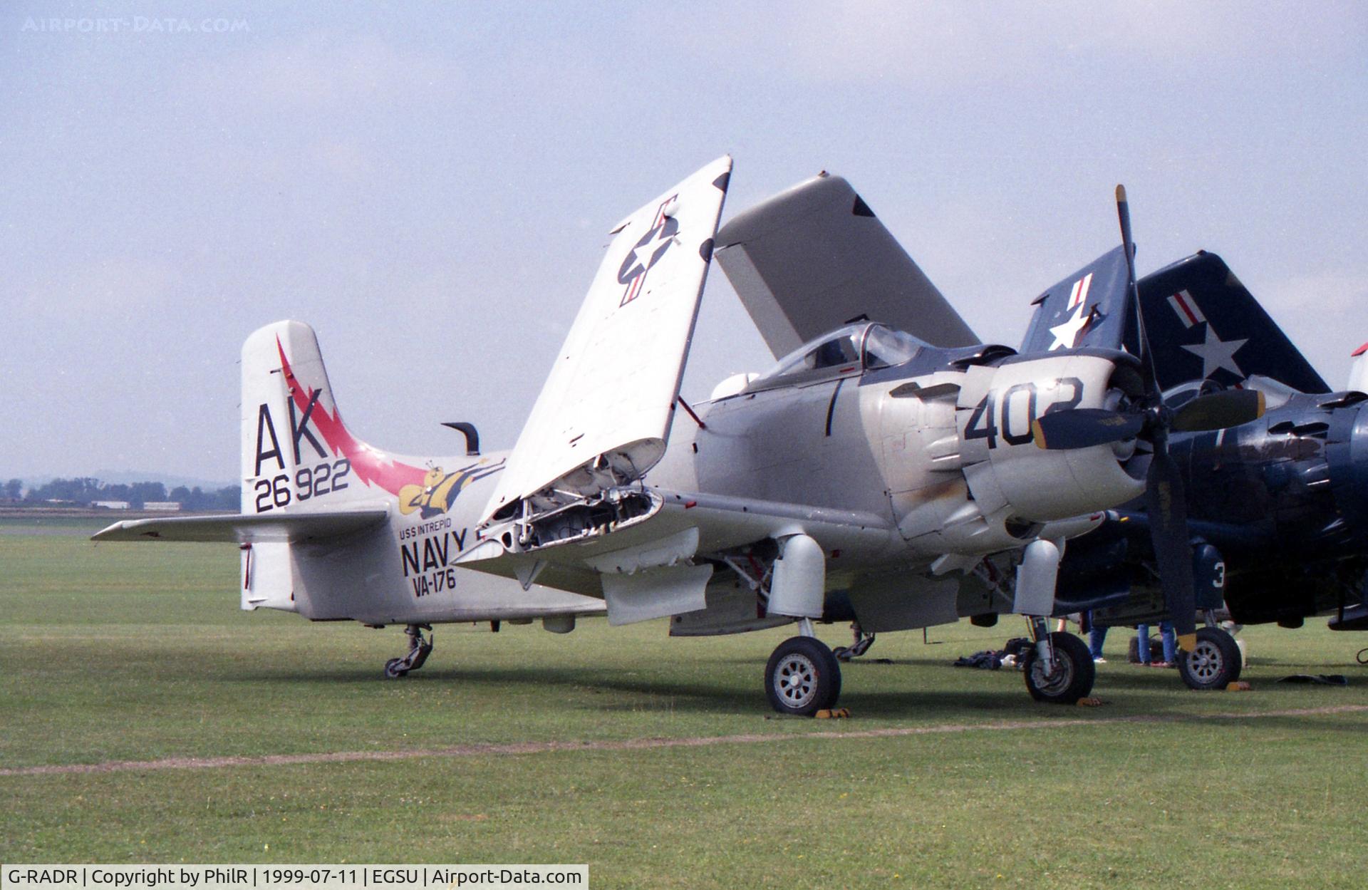 G-RADR, 1948 Douglas A-1D Skyraider (AD-4NA) C/N 7722, US Navy 1948 Douglas A1-D Skyraider 26922 at Flying Legends  Duxford