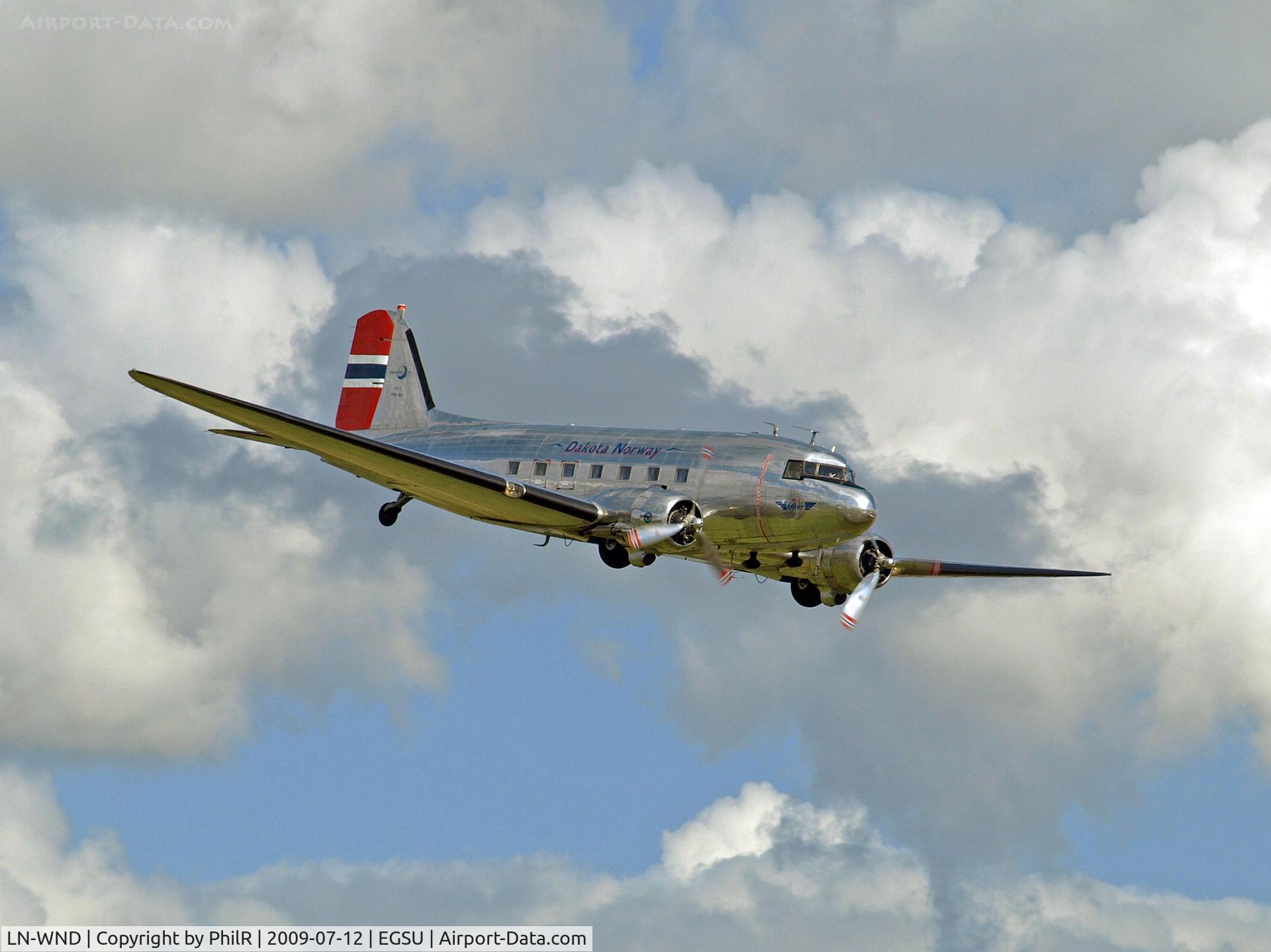 LN-WND, 1943 Douglas C-53D-DO Skytrooper (DC-3A) C/N 11750, Dakota Norway 1943 Douglas C-53D Skytrooper Flying Legends Duxford