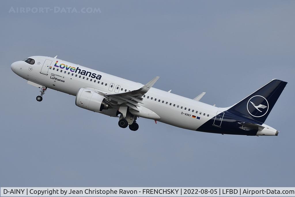 D-AINY, 2020 Airbus A320-271N C/N 9453, LH1085 / DLH72T take off runway 05  to Frankfurt