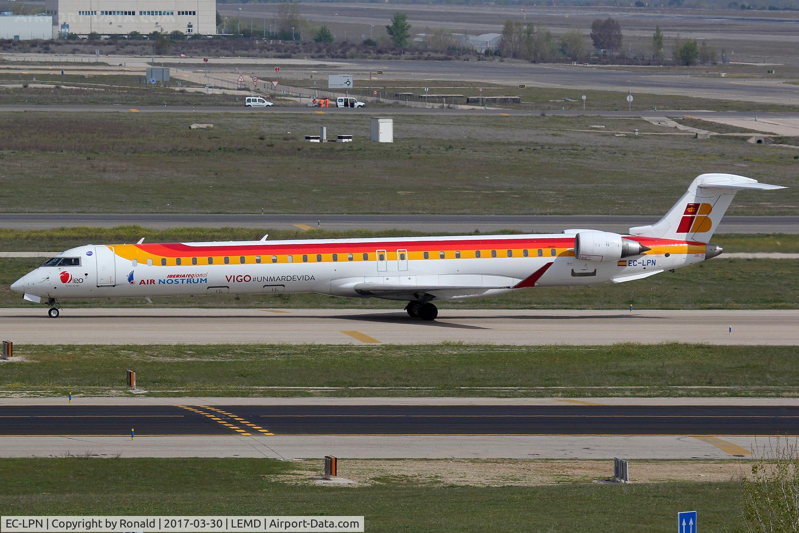 EC-LPN, 2012 Bombardier CRJ-1000ER NG (CL-600-2E25) C/N 19022, at mad