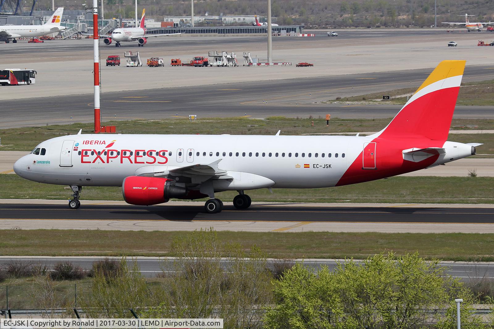 EC-JSK, 2006 Airbus A320-214 C/N 2807, at mad