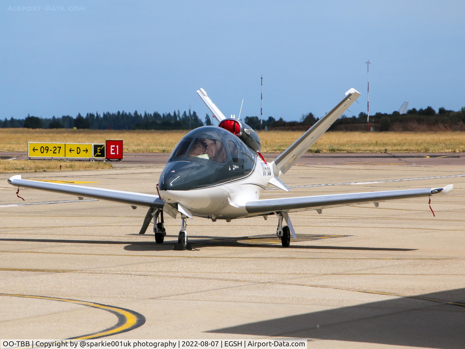 OO-TBB, 2020 Cirrus SF50 Vision G2 C/N 0244, rare visit of this aircraft to Norwich