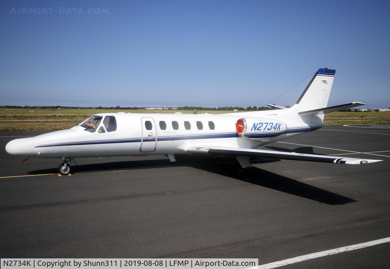 N2734K, 1989 Cessna 550 Citation II C/N 550-0595, Parked at the General Aviation area...