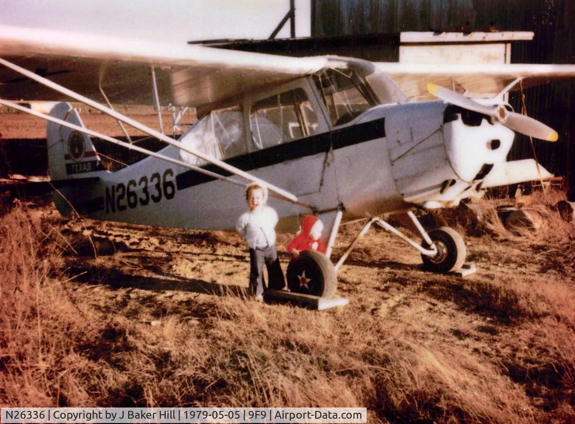 N26336, 1956 Aeronca 7BCM C/N 7BCM-247, Aeronca L-16 at Sycamore Strip, Crowley TX 1979. In service with CAP at the time.