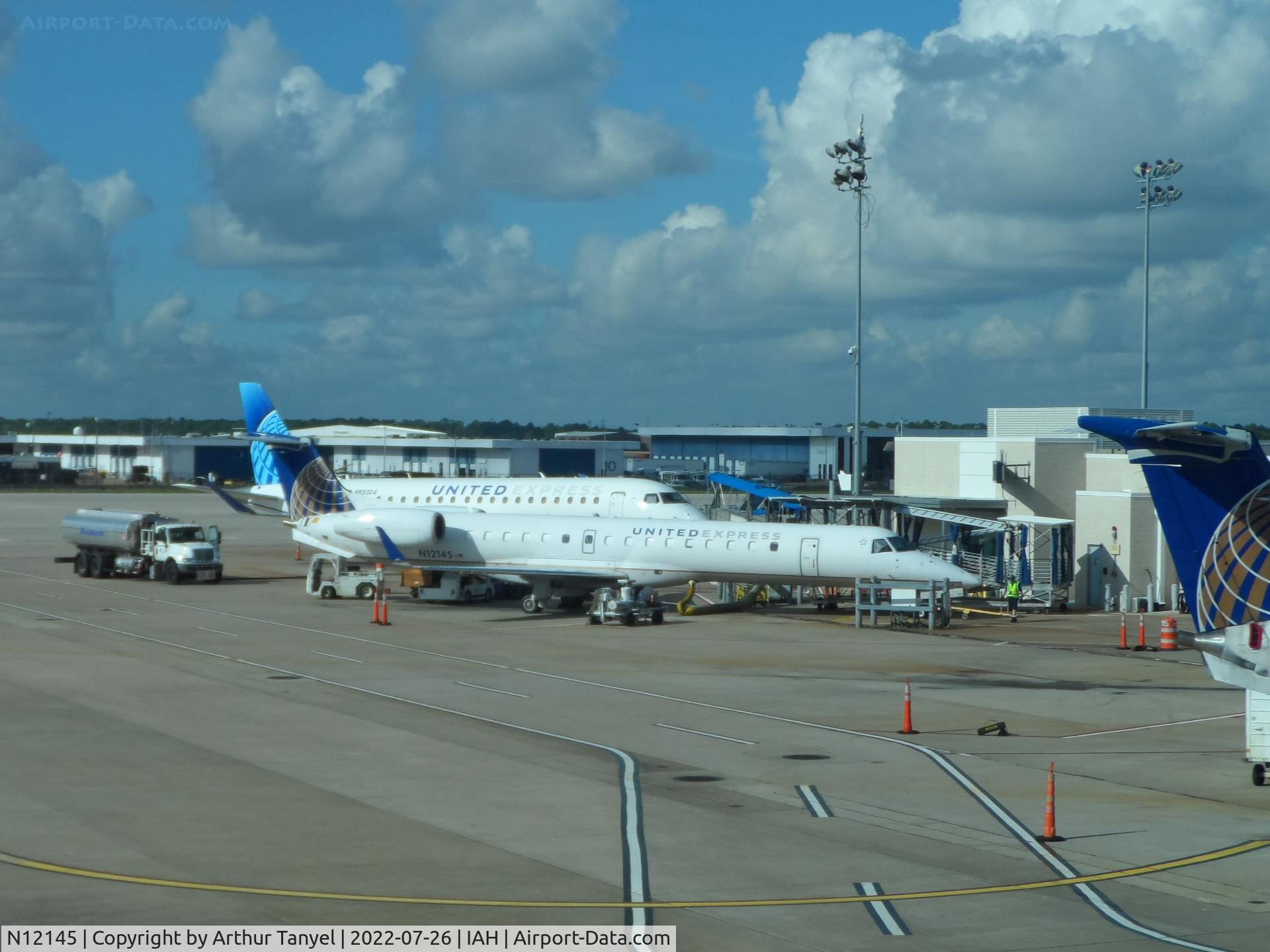 N12145, 2003 Embraer ERJ-145XR (EMB-145XR) C/N 145745, Parked at IAH