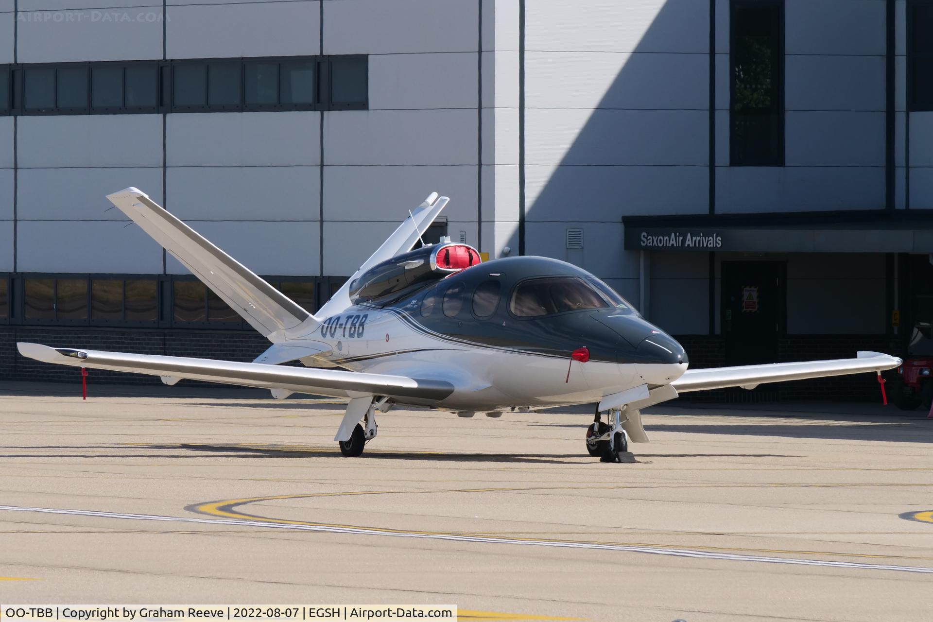 OO-TBB, 2020 Cirrus SF50 Vision G2 C/N 0244, Parked at Norwich.