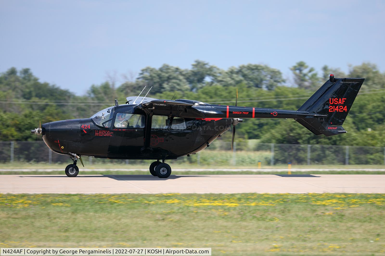 N424AF, 1967 Cessna O-2A Super Skymaster C/N 337M-0130, Arrivingrunway 36L.