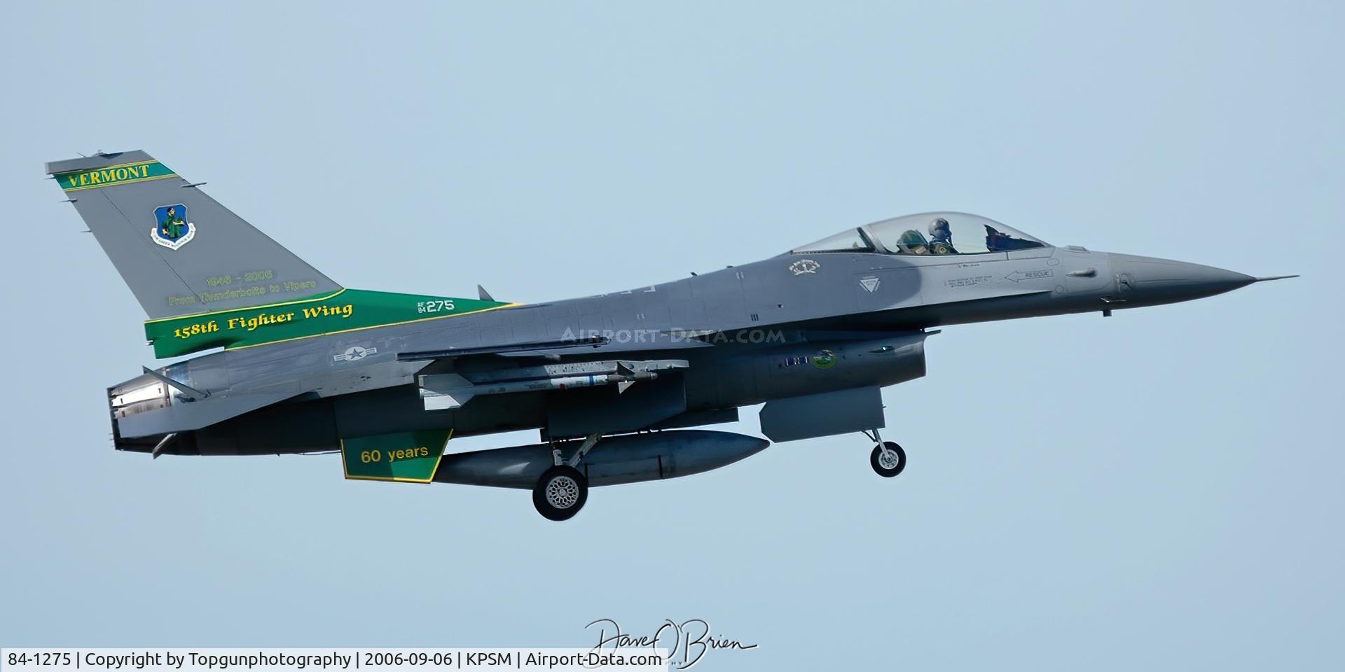 84-1275, 1984 General Dynamics F-16C Fighting Falcon C/N 5C-112, 158th FW coming into Pease for a short TDY while their RW gets repaved