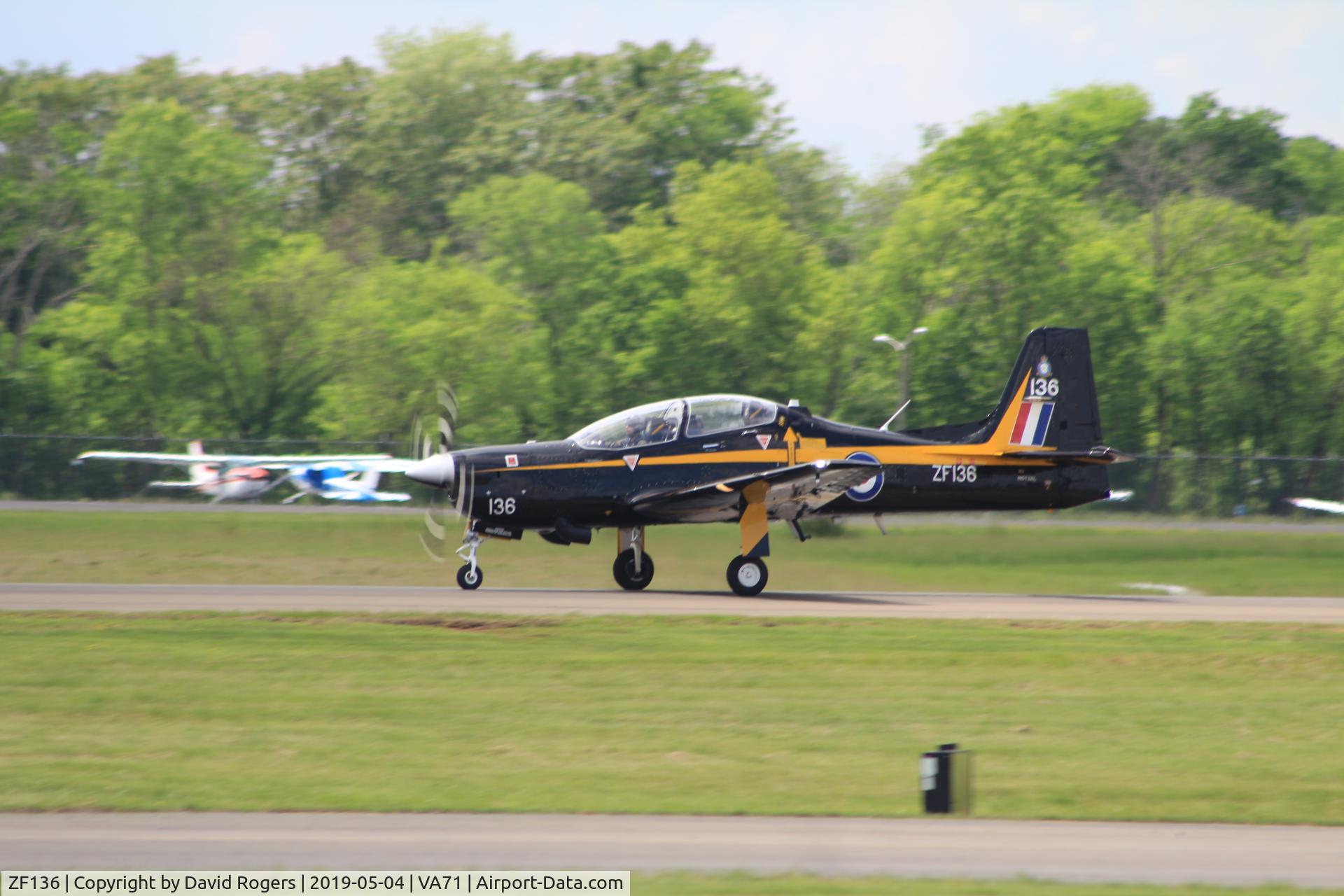 ZF136, 1990 Short S-312 Tucano T1 C/N S2.T2, Manassas Air Show 4 May 2019
