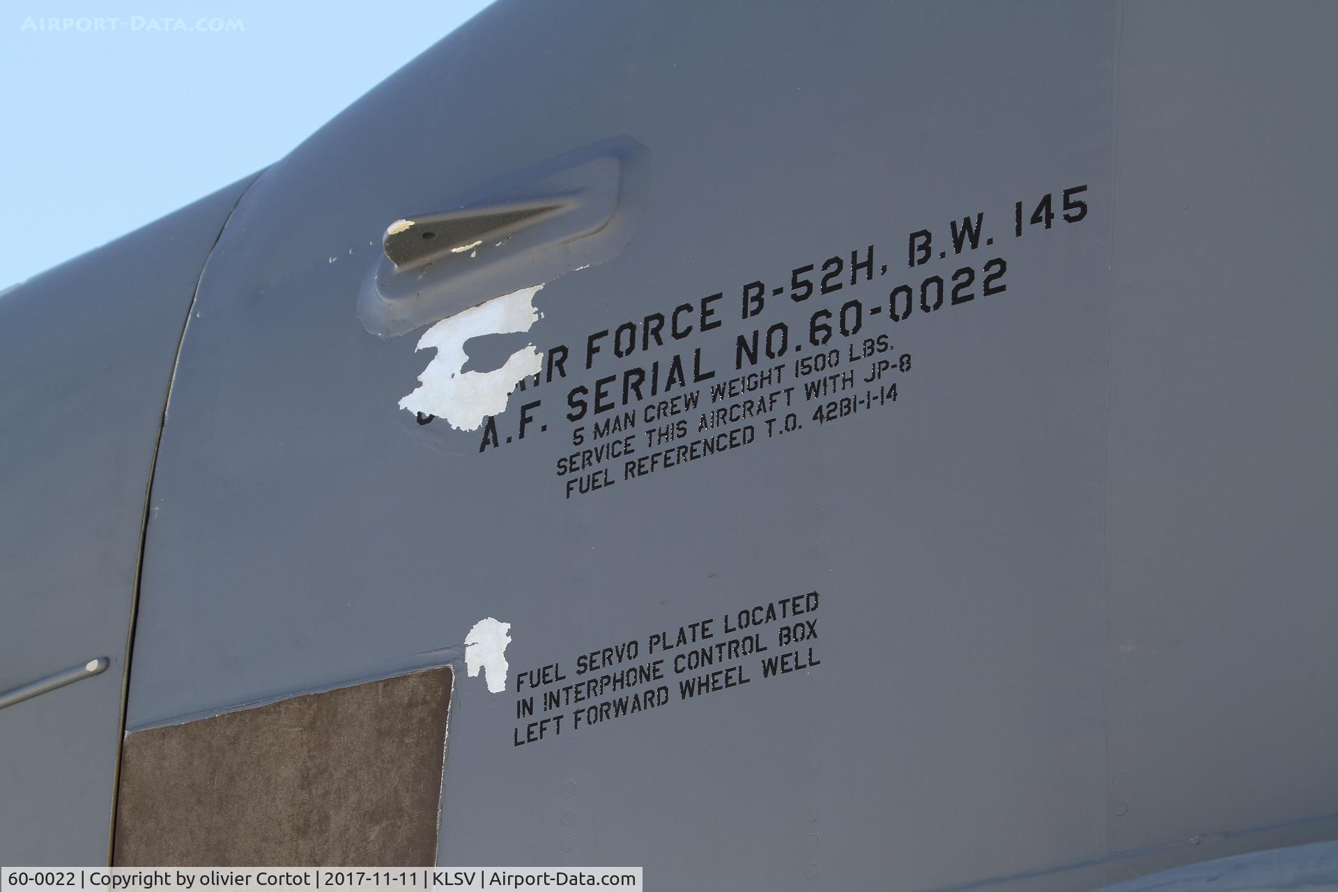 60-0022, 1960 Boeing B-52H Stratofortress C/N 464387, Nellis airshow 2017