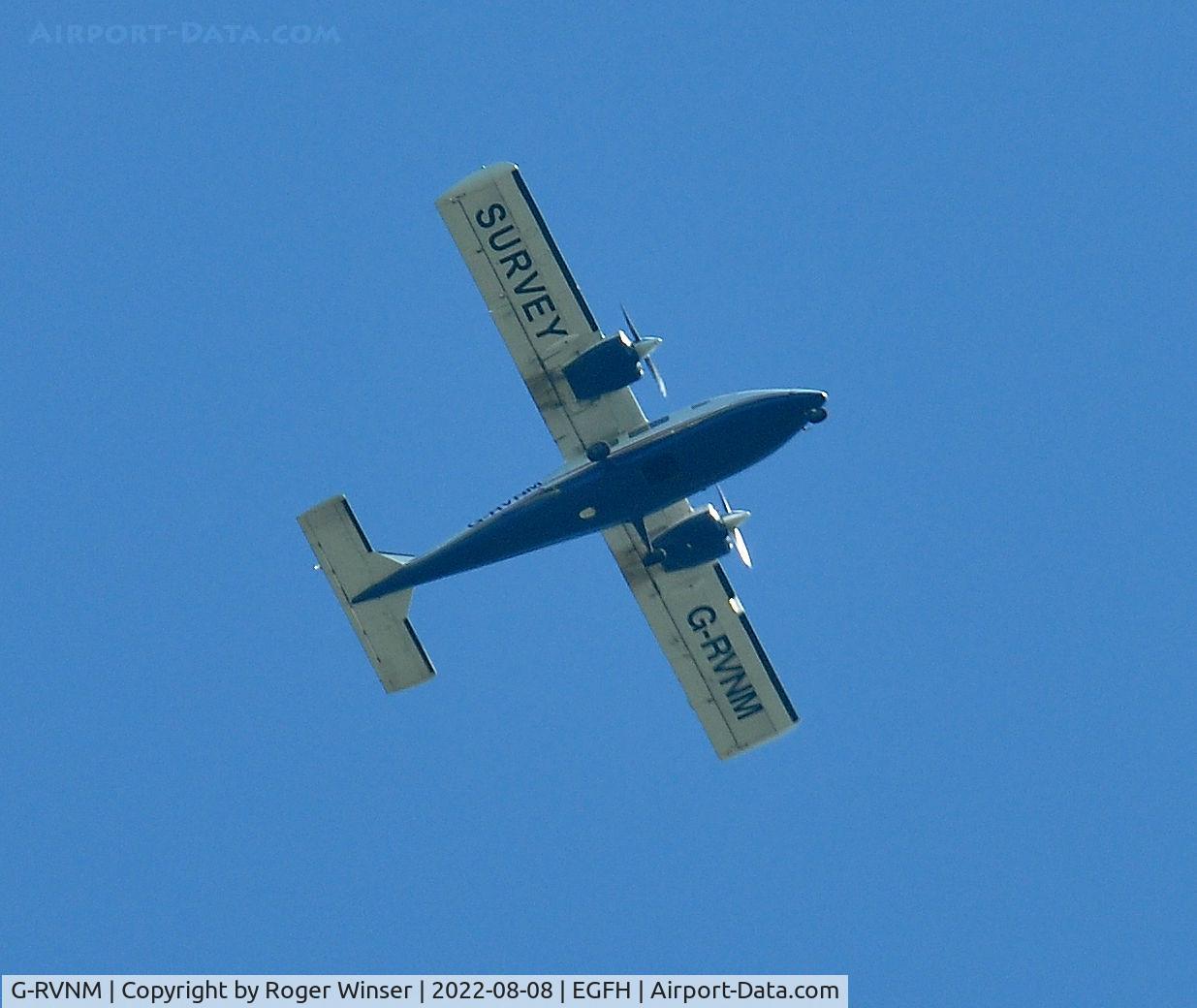 G-RVNM, 1974 Partenavia P-68B Victor C/N 24, RavenAir's aircraft at 3500 feet surveying near Swansea Airport.