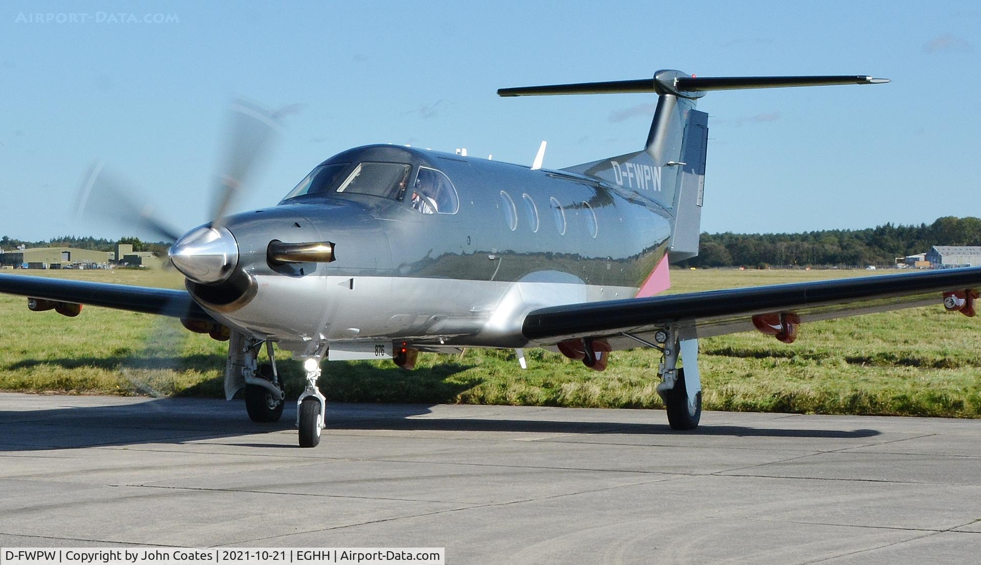 D-FWPW, Pilatus PC-12/47 C/N 876, About to depart BAS