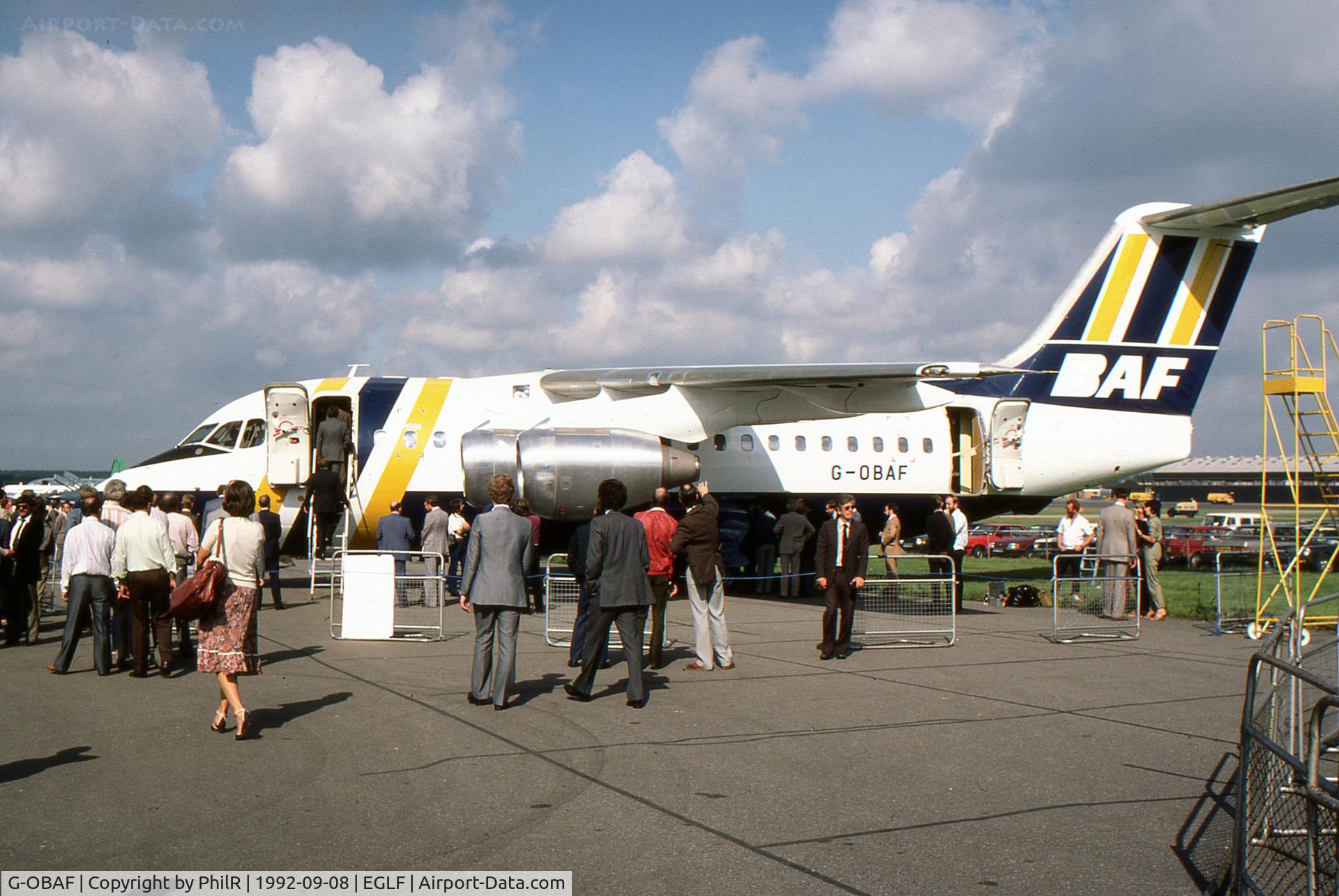 G-OBAF, 1982 British Aerospace BAe.146-100 C/N E1004, 1982 BAF BAe146-100 G-OBAF FIA