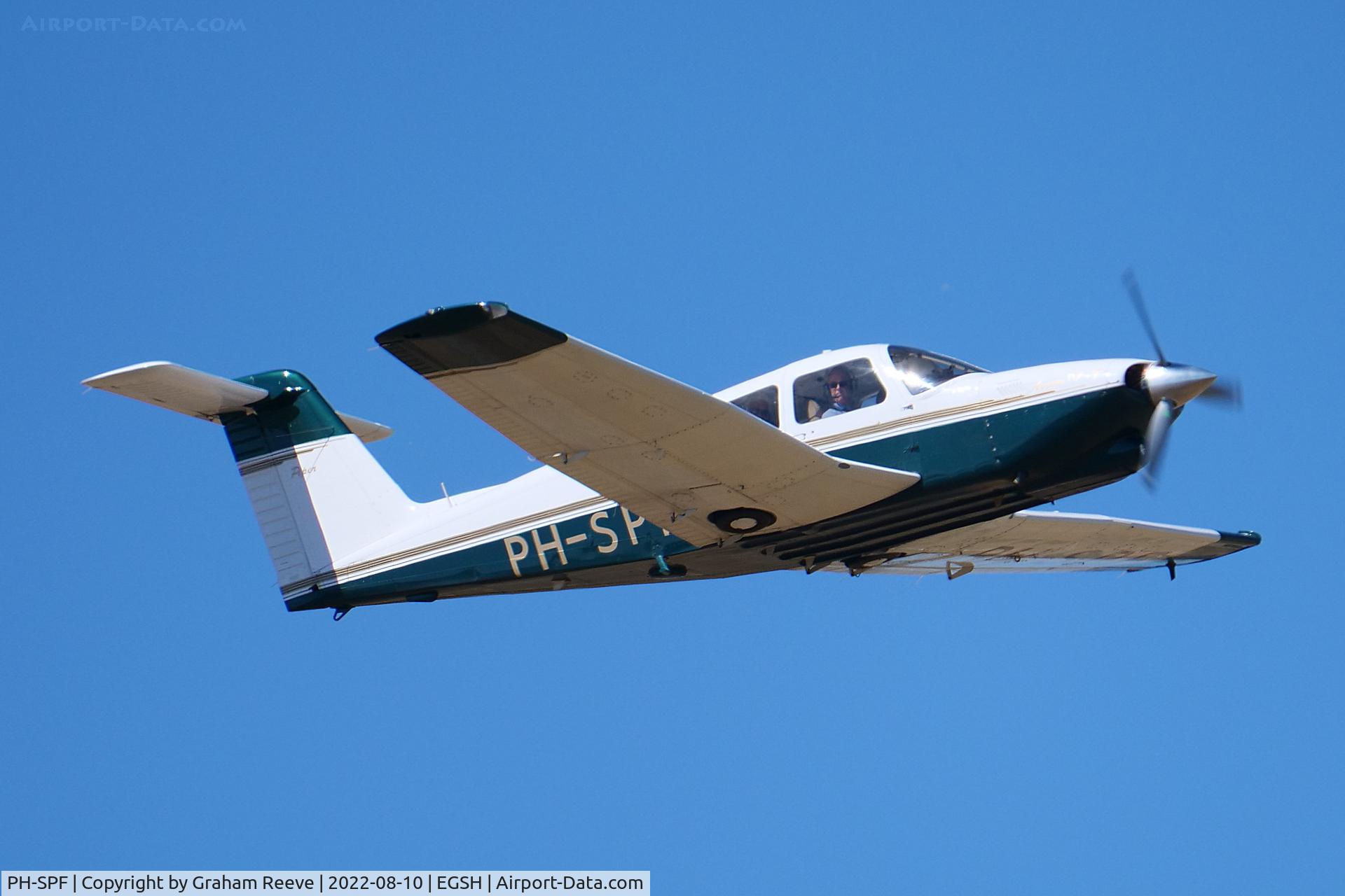 PH-SPF, 1985 Piper PA-28RT-201T Turbo Arrow IV C/N 28R-8531006, Departing from Norwich.