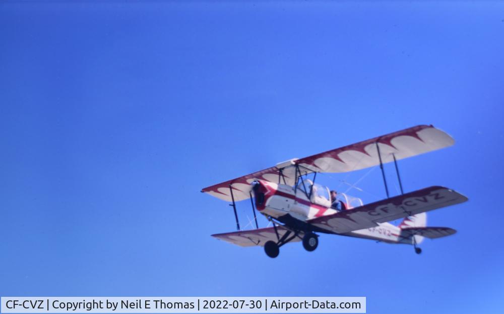 CF-CVZ, 1950 De Havilland Canada DH-82C Tiger Moth C/N DHC1481, In my dad's slide collection - men watching it take off all worn hats