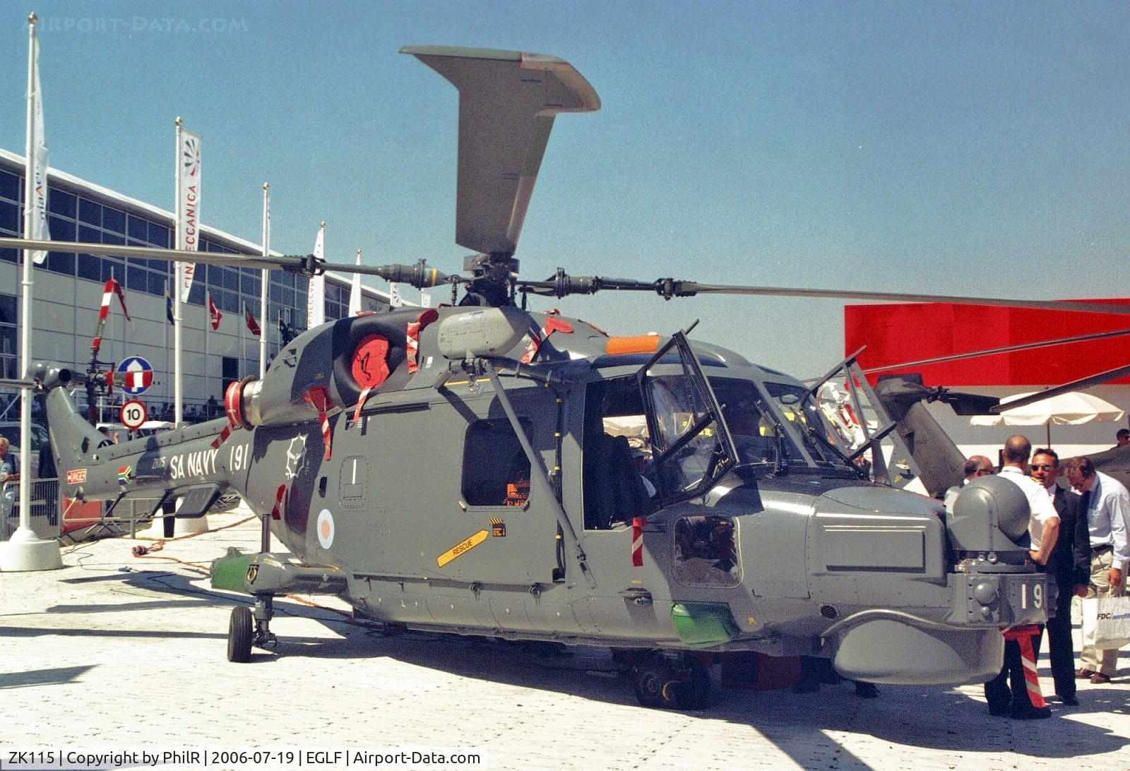 ZK115, 2006 Westland Super Lynx Mk.65 C/N 458, South African Navy 2006 Agusta Westland Super Lynx 191/ZK115 FIA
