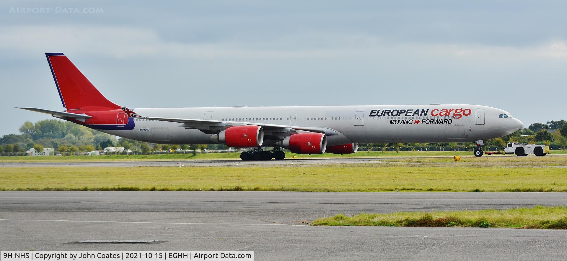 9H-NHS, 2006 Airbus A340-642 C/N 736, Engine start up point on runway 26