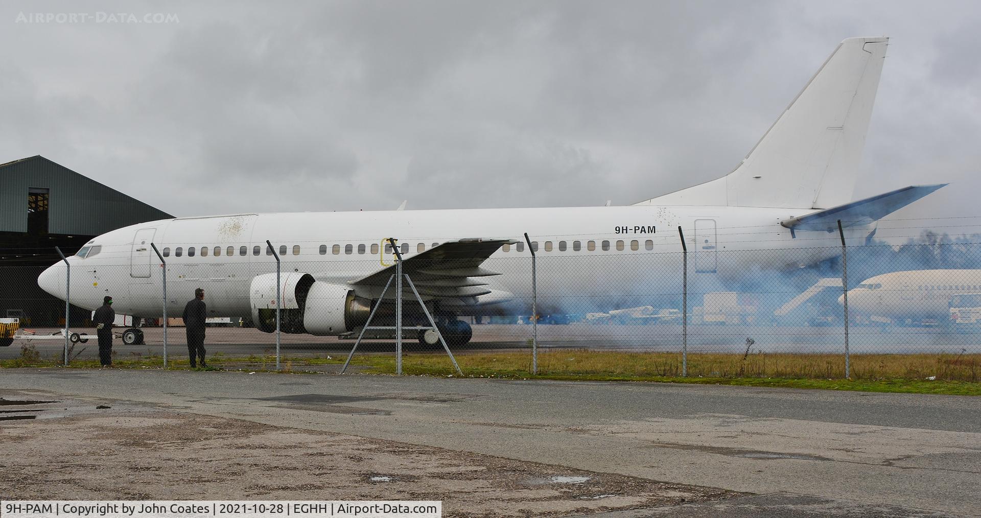 9H-PAM, 1991 Boeing 737-33A C/N 25744, Having a smoke at European Avn.