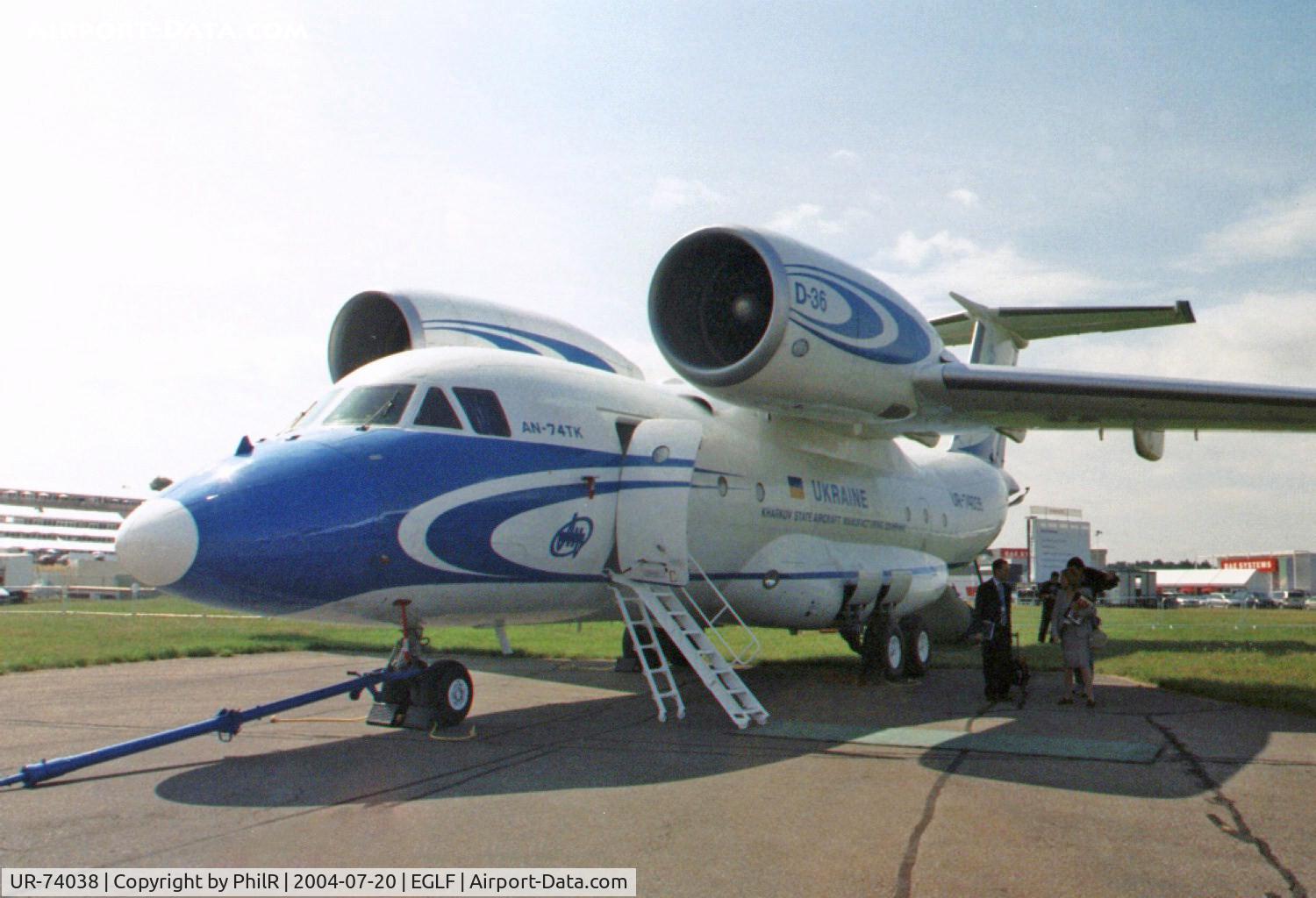 UR-74038, 1998 Antonov An-74TK-200 C/N 36547097933, 1998 Antonov Design Bureau An-74TK-200 UR70438 FIA