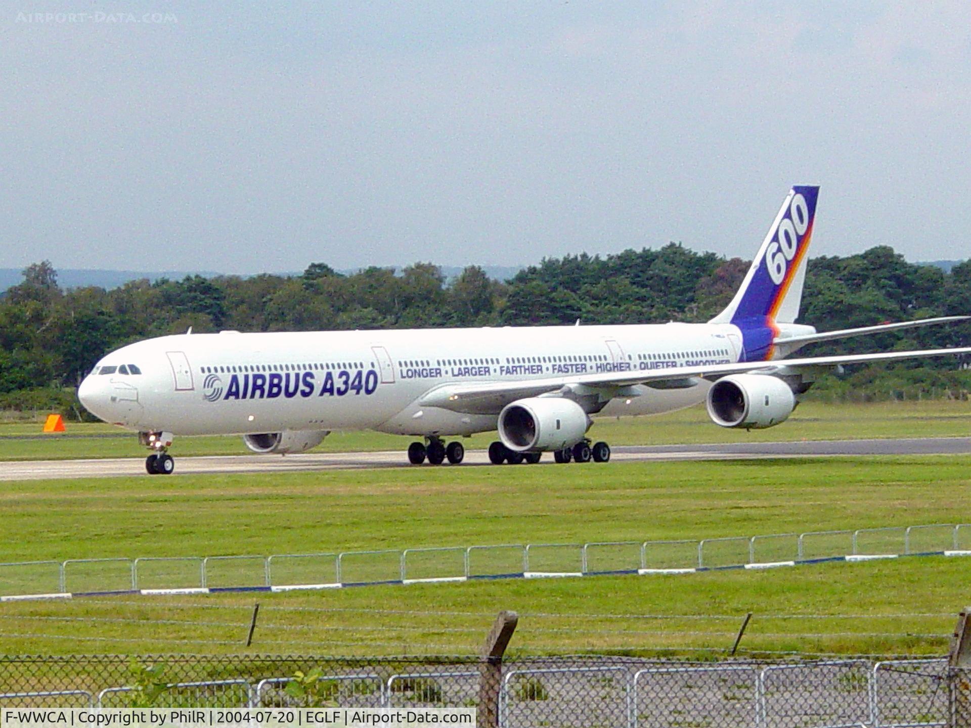F-WWCA, 2001 Airbus A340-642 C/N 360, F-WWCA 2001 A340-600 SBAC FIA