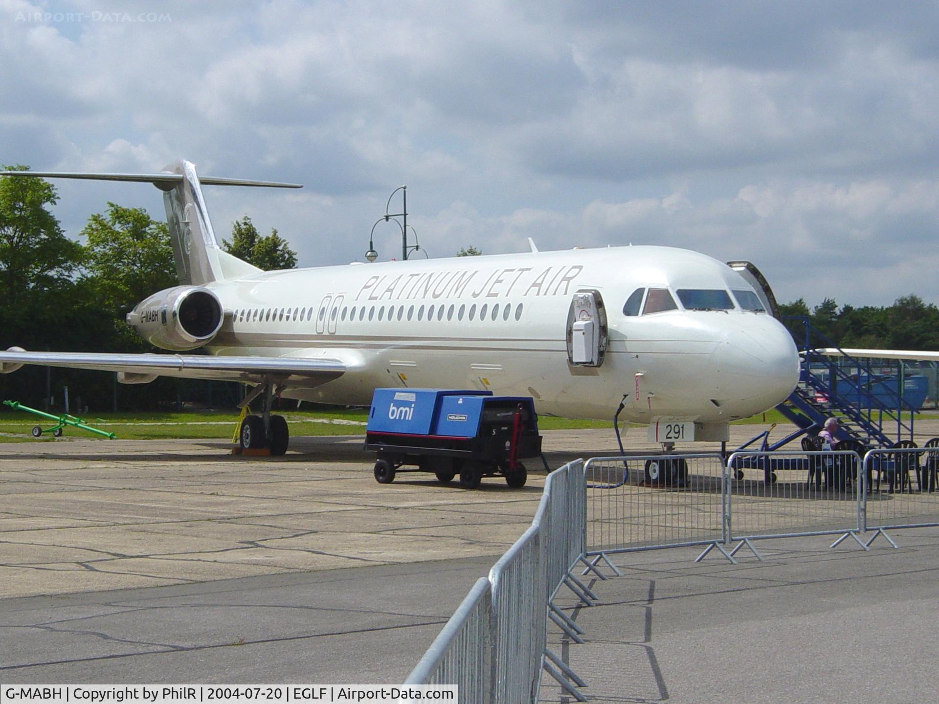 G-MABH, 1989 Fokker 100 (F-28-0100) C/N 11291, Platinum Jet Air 1989 Fokker F100 G-MABH FIA