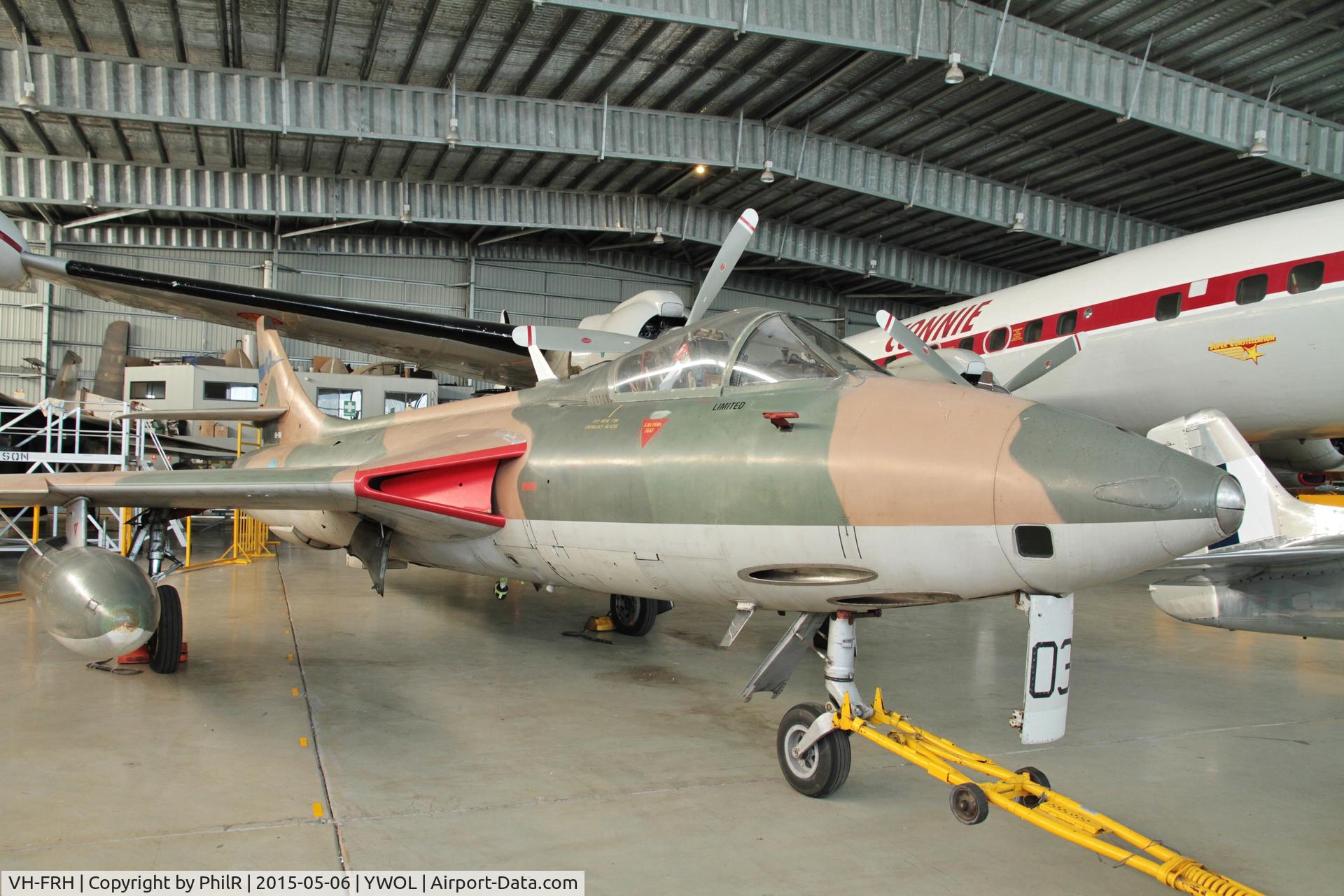 VH-FRH, 1958 Hawker Hunter FR74S C/N S4/U/3313, 503 1958 Hawker Hunter FR74S Singapore AF ex XF437 HARS Illawarra