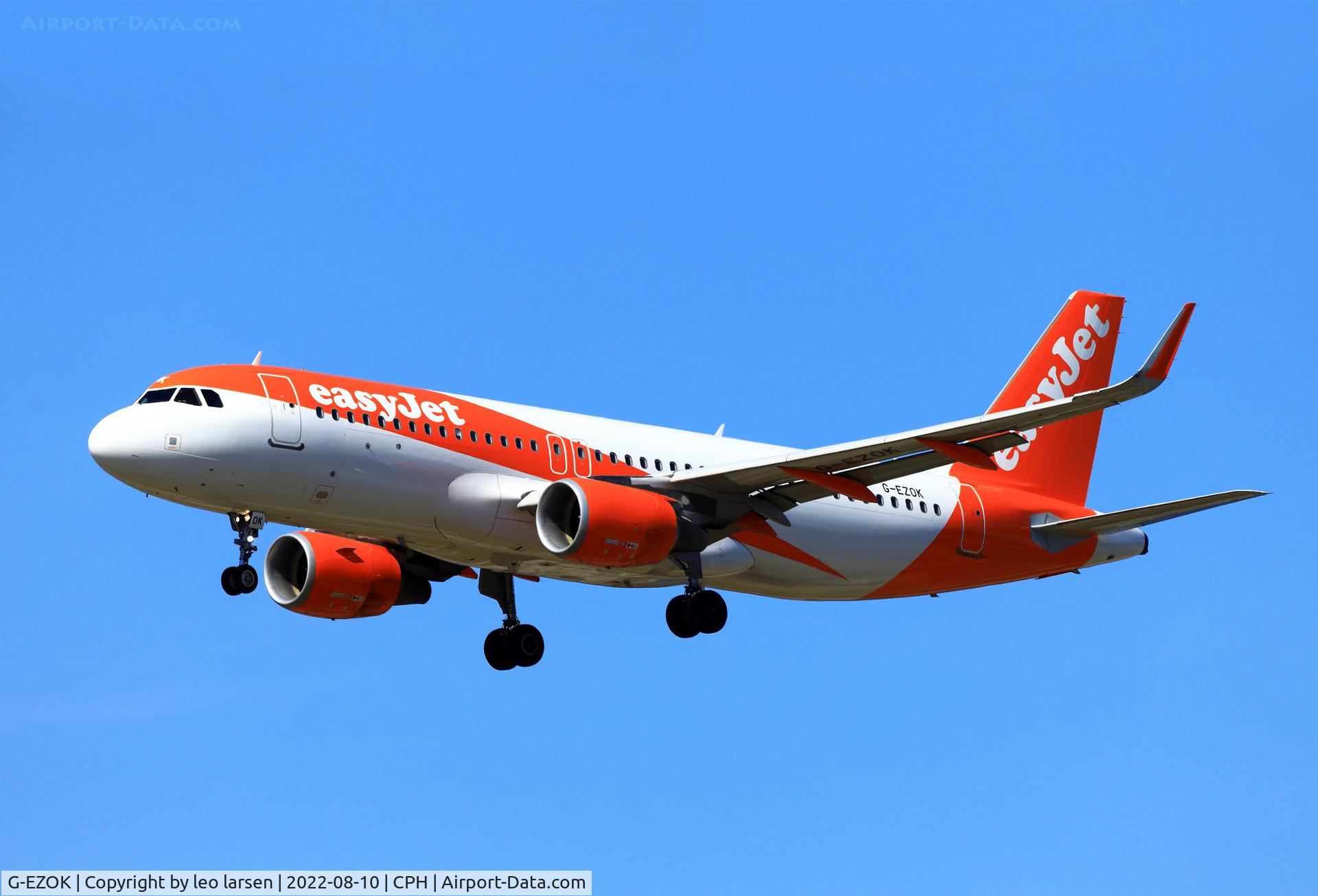 G-EZOK, 2015 Airbus A320-214 C/N 6568, Copenhagen 10.8.2022