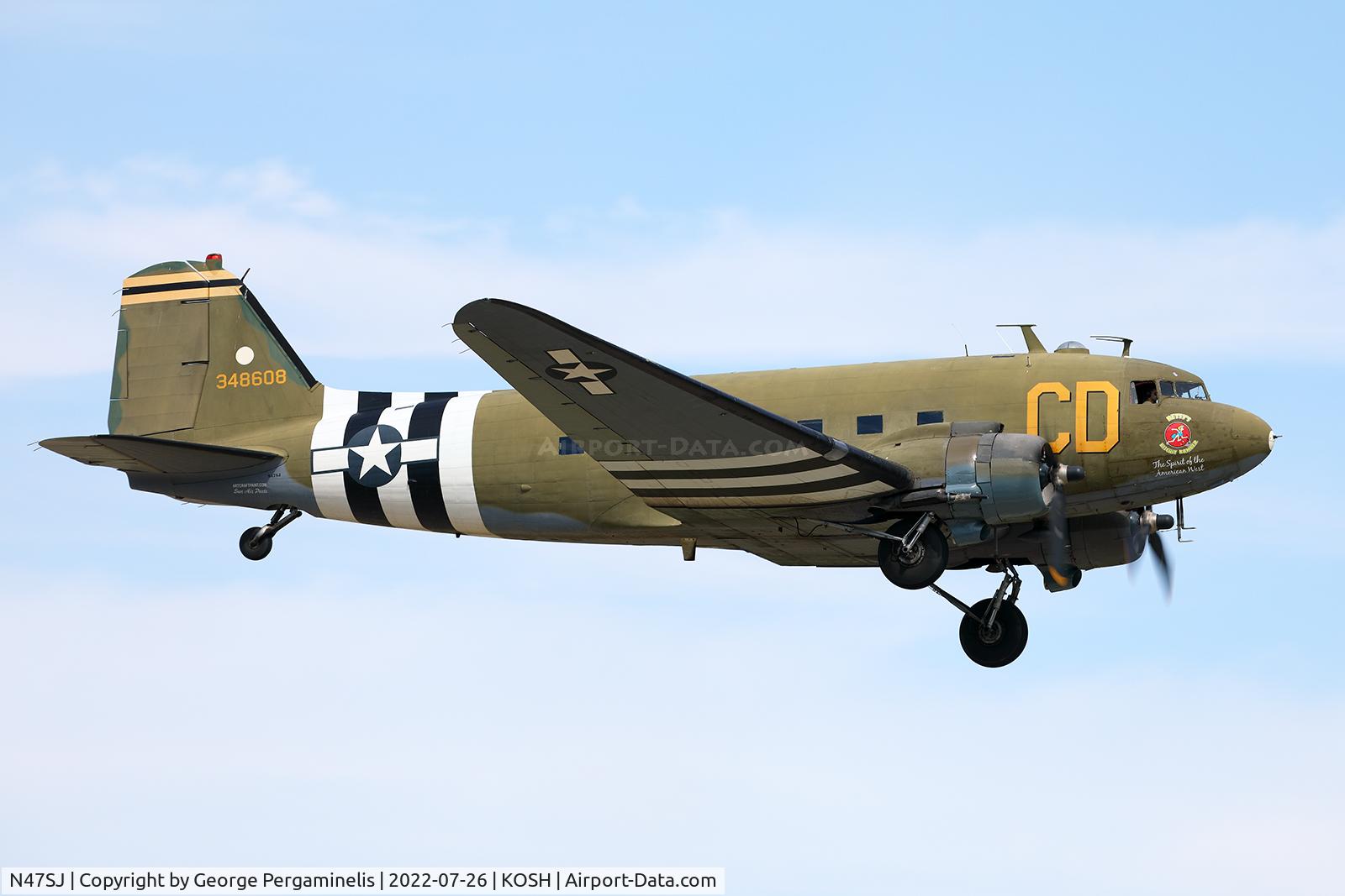N47SJ, 1943 Douglas DC3C-R (C-47B-5-DK) C/N 14423, Oshkosh 2022.