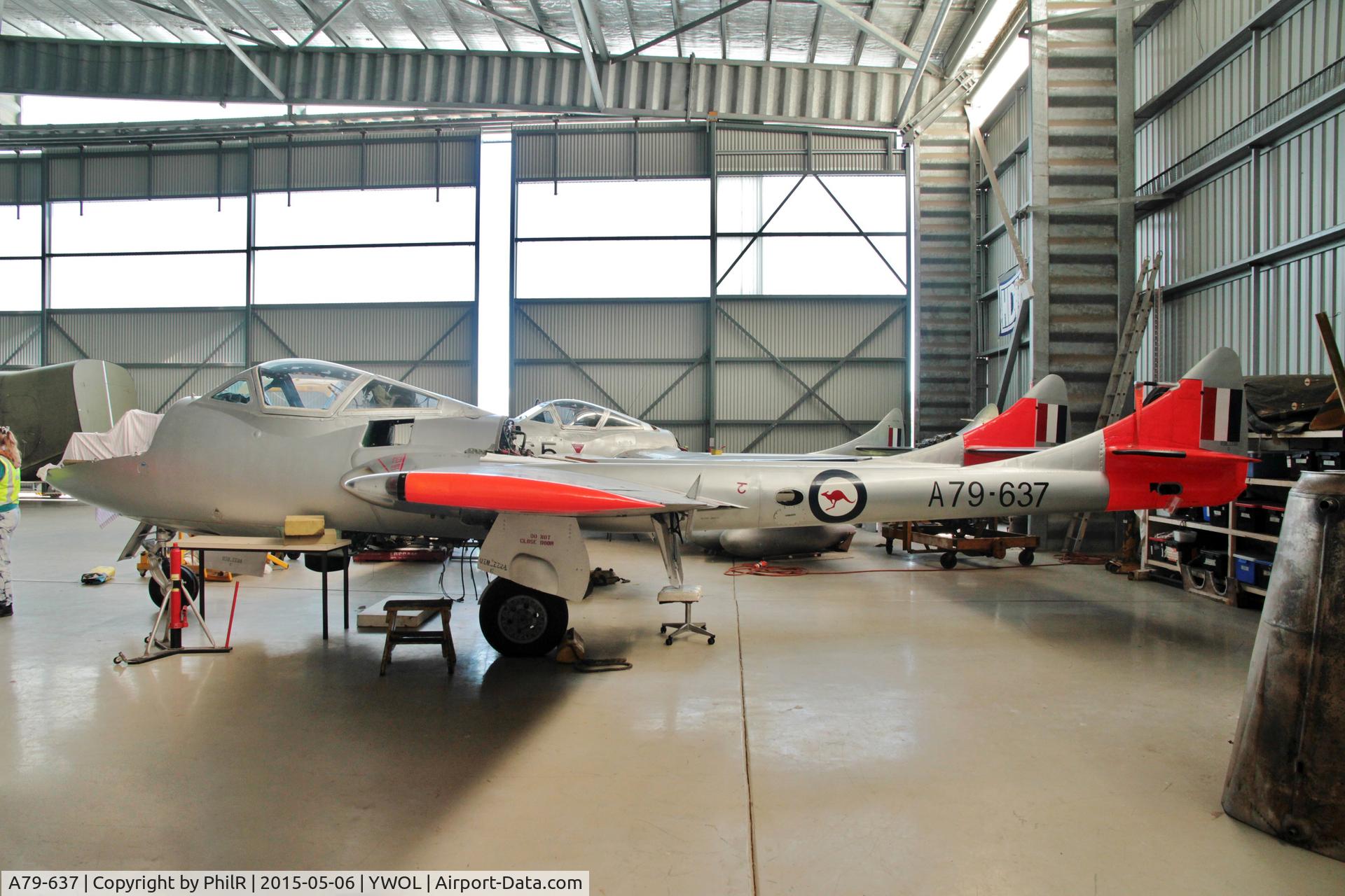 A79-637, De Havilland DH-115 Vampire T.35 C/N DHA4159, A79-637 1959 DH115 Vampite T35A RAAF HARS Illawara