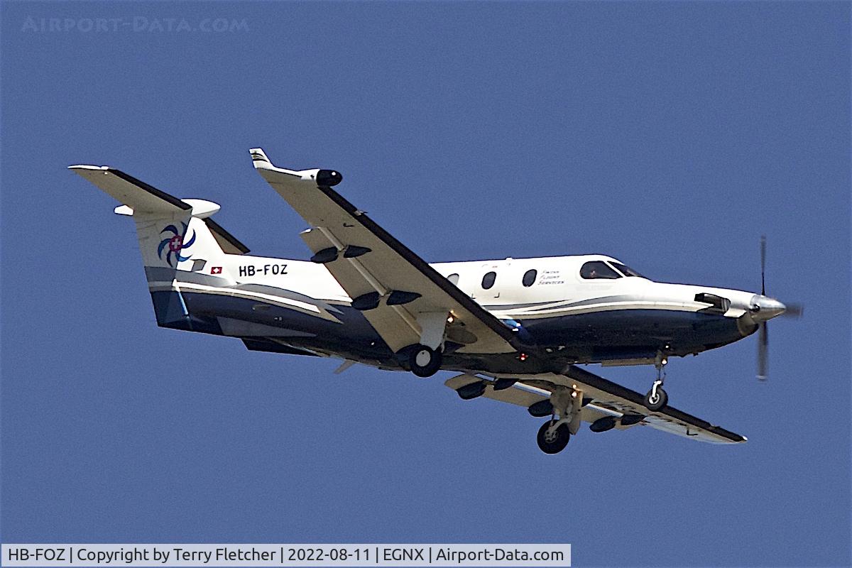 HB-FOZ, 2001 Pilatus PC-12/45 C/N 352, At East Midlands Airport