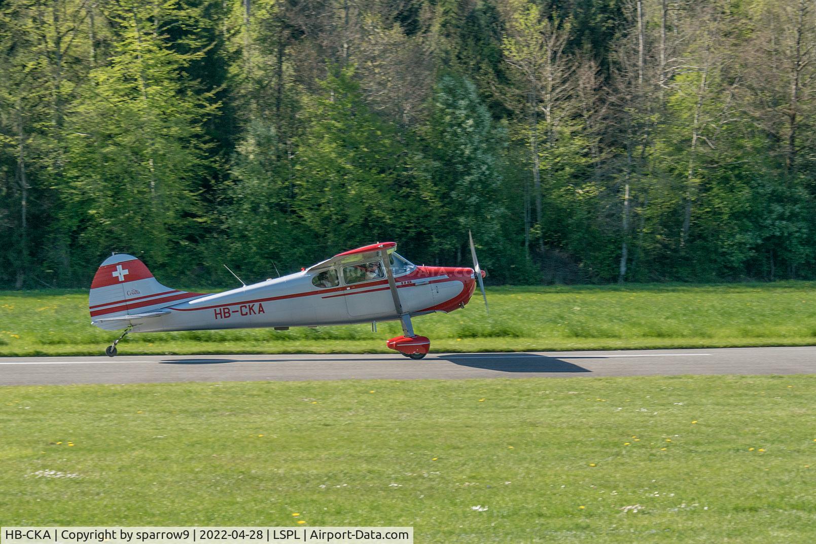 HB-CKA, 1949 Cessna 170A C/N 19135, A visitor in Langenthal-Bleienbach