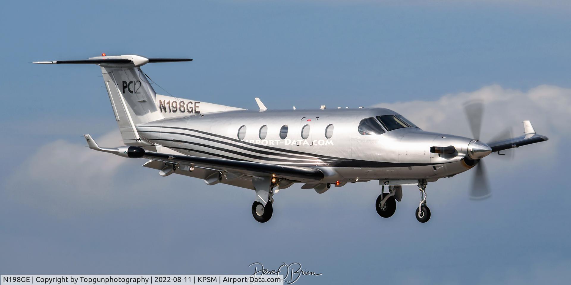 N198GE, 2005 Pilatus PC-12/45 C/N 617, landing RW16