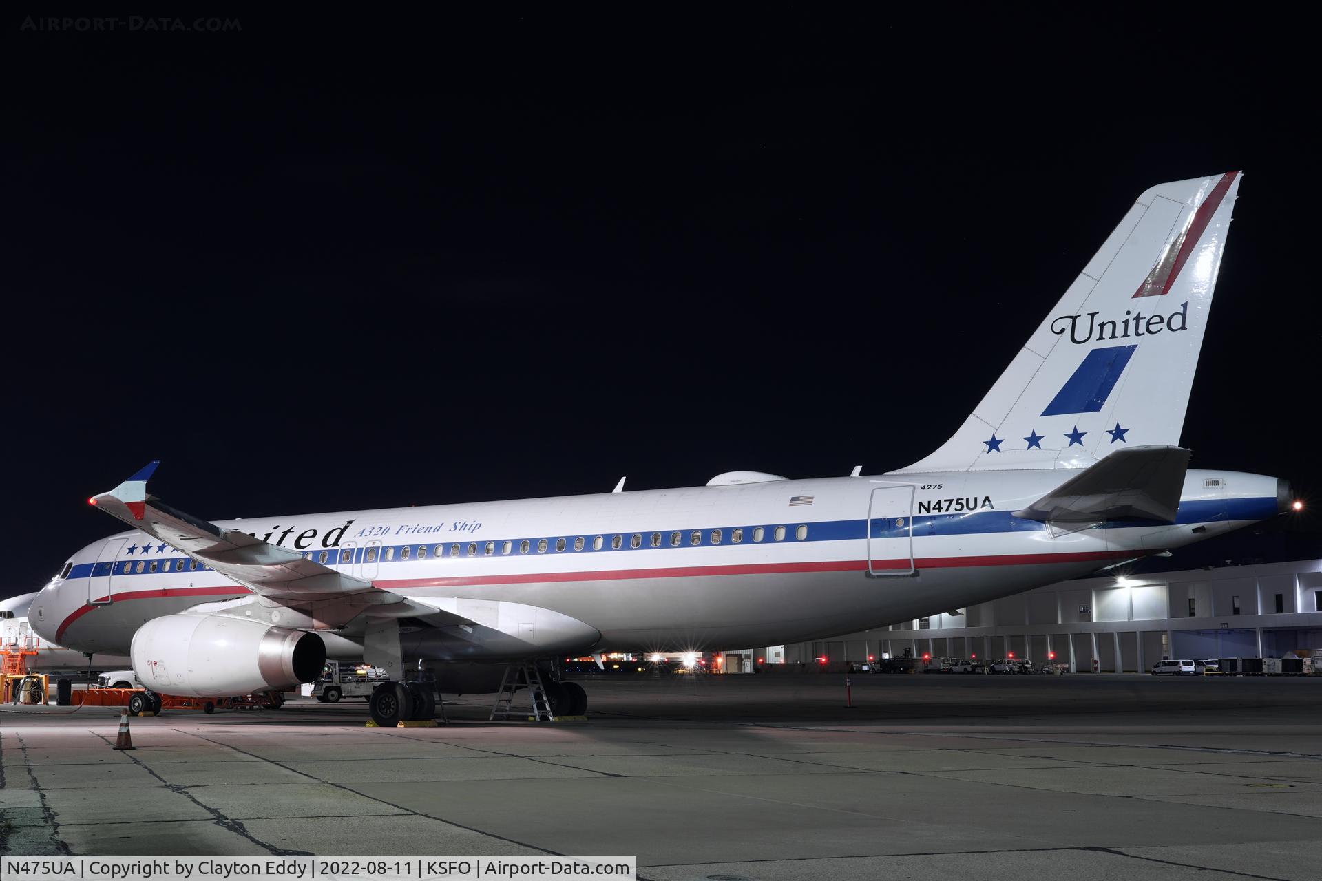 N475UA, 2001 Airbus A320-232 C/N 1495, SFO 2022.