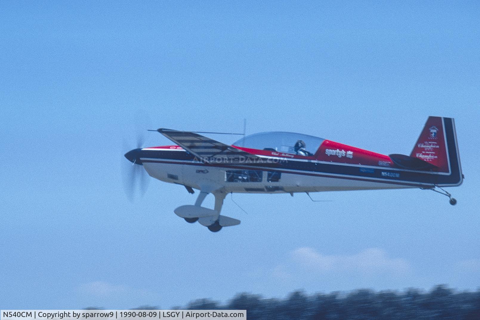 N540CM, Extra EA 300 C/N 014, World Aerobatic Championship Yverdon. Scanned from a slide.