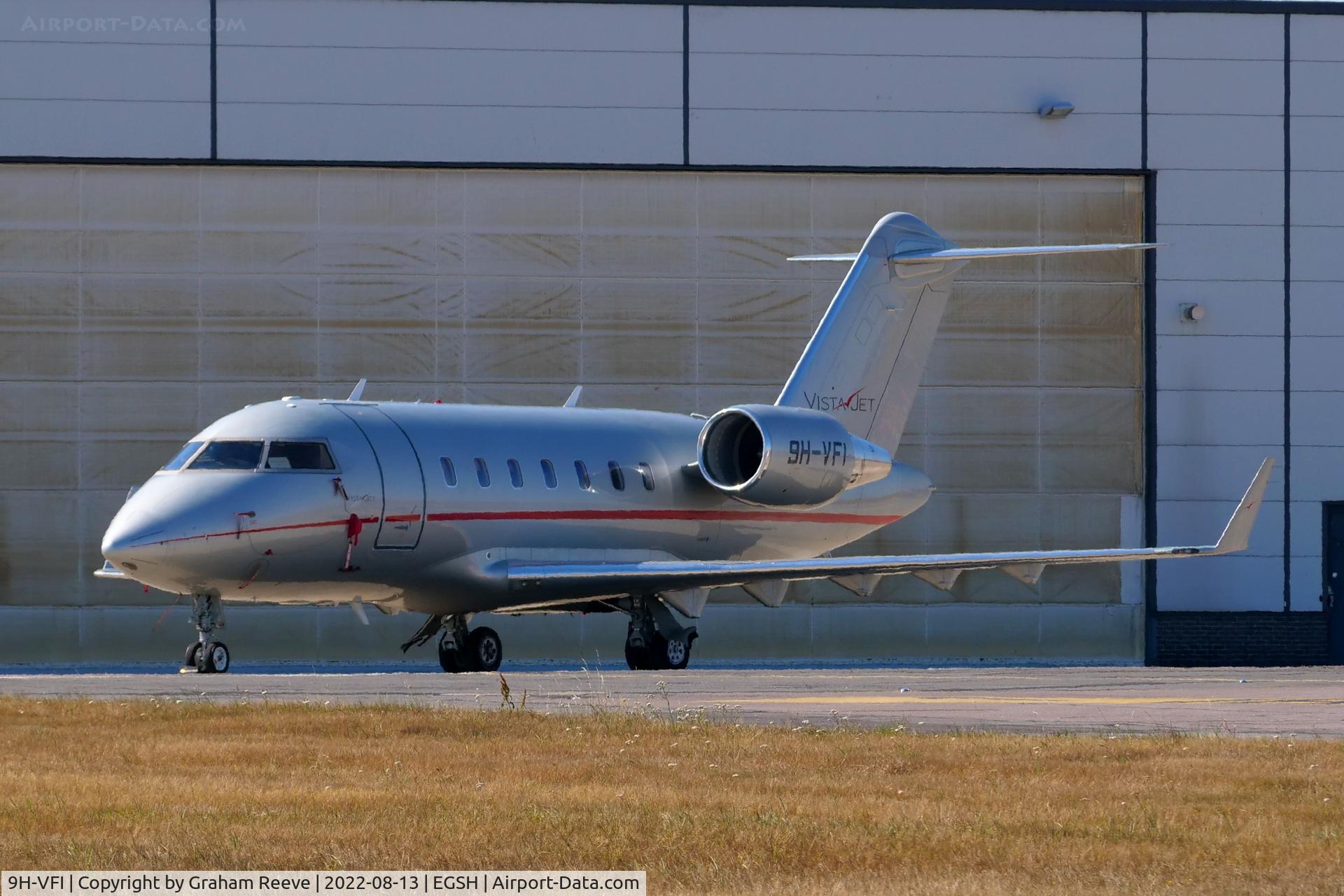 9H-VFI, 2015 Bombardier Challenger 605 (CL-600-2B16) C/N 5984, Parked at Norwich.