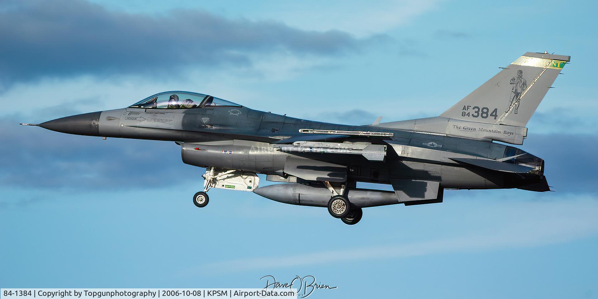 84-1384, 1985 General Dynamics F-16C Fighting Falcon C/N 5C-166, 158th FW