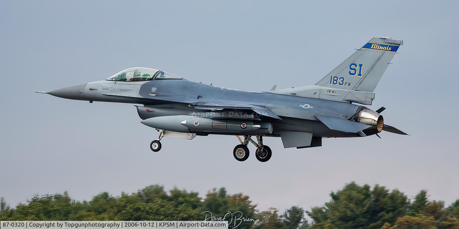 87-0320, 1988 General Dynamics F-16C Fighting Falcon C/N 5C-581, 183rd FW