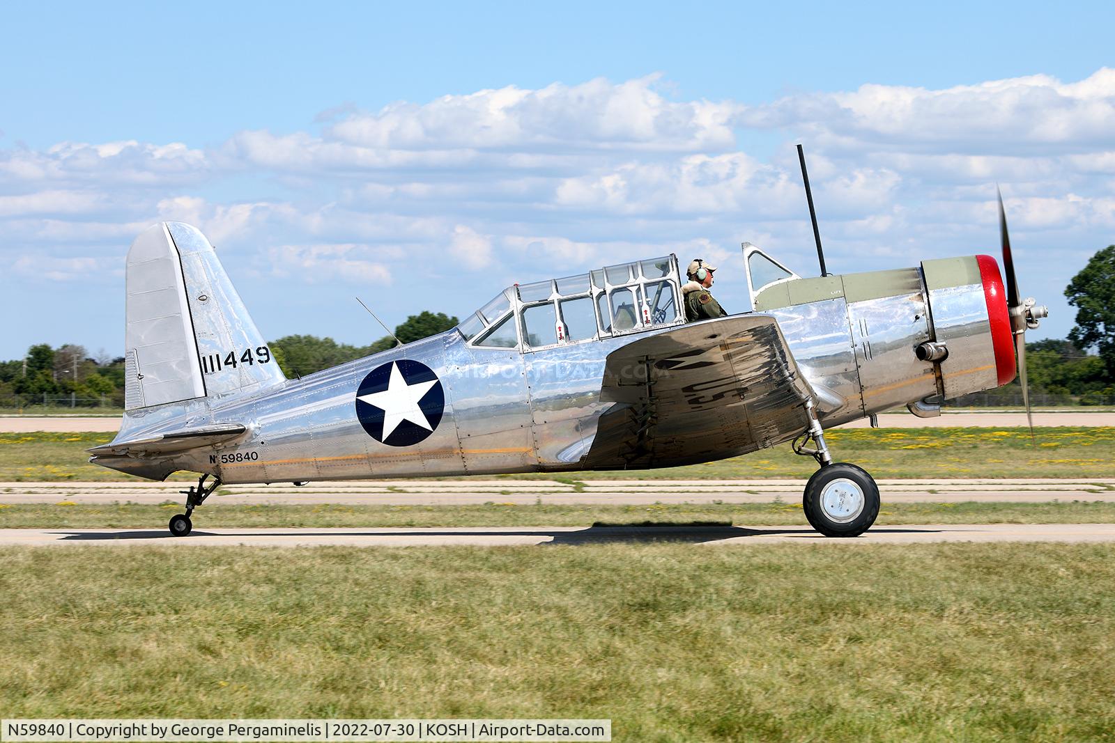 N59840, 1946 Consolidated Vultee BT-13B (SNV-2) C/N 2459, Oshkosh 2022.