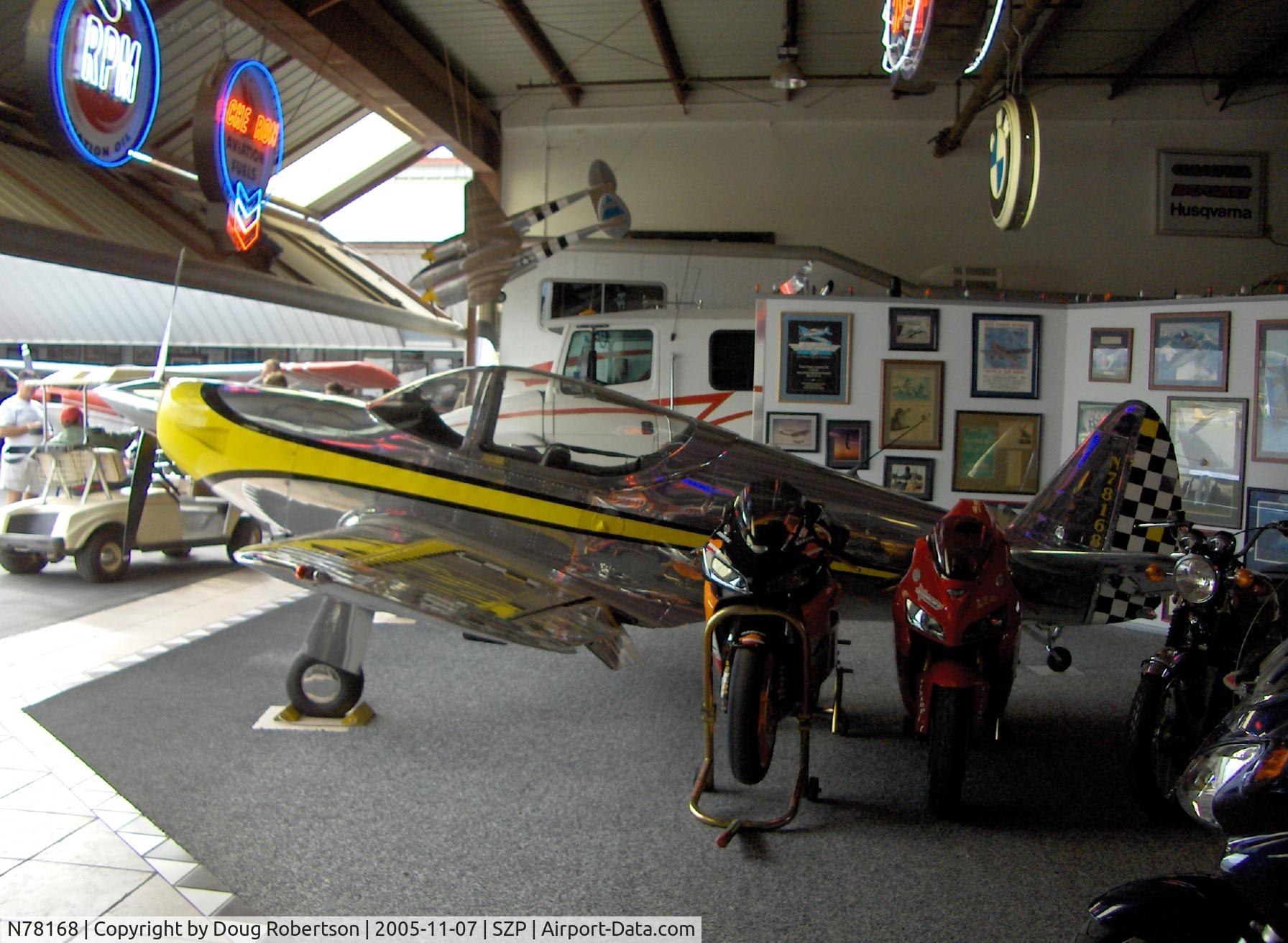 N78168, 1946 Temco GC-1B Swift C/N 2168, 1946 TEMCO Globe SUPER SWIFT GC-1B, Lycoming O-360-A1A 180 hp, 9 gallon aux tank, sticks conversion, bubble canopy mod, In Pridmore's Corner, Aviation Museum of Santa Paula