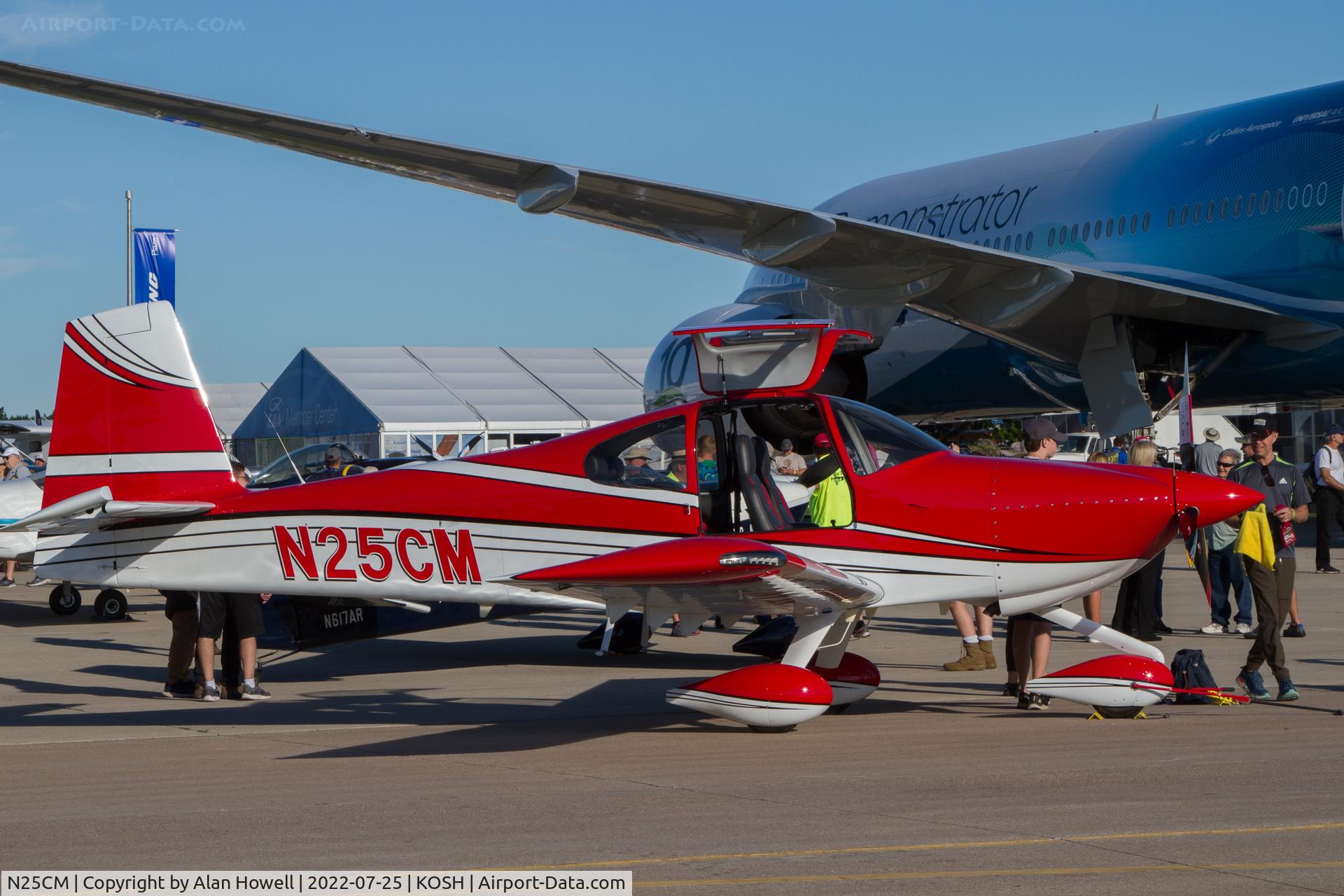 N25CM, 2020 Vans RV-10 C/N 41683, Being prepped for display in Boeing Palza at AirVenture 2022 as part of a Vans celebration